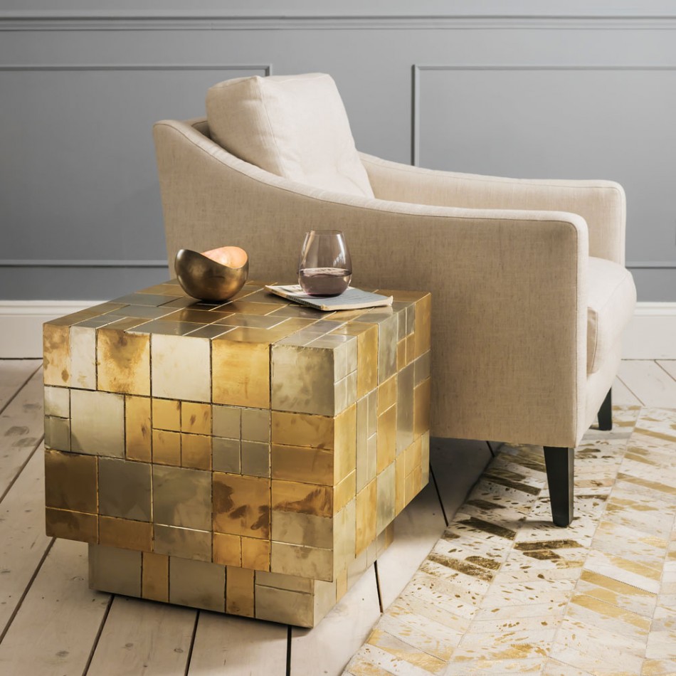 Gold end tables for on sale living room