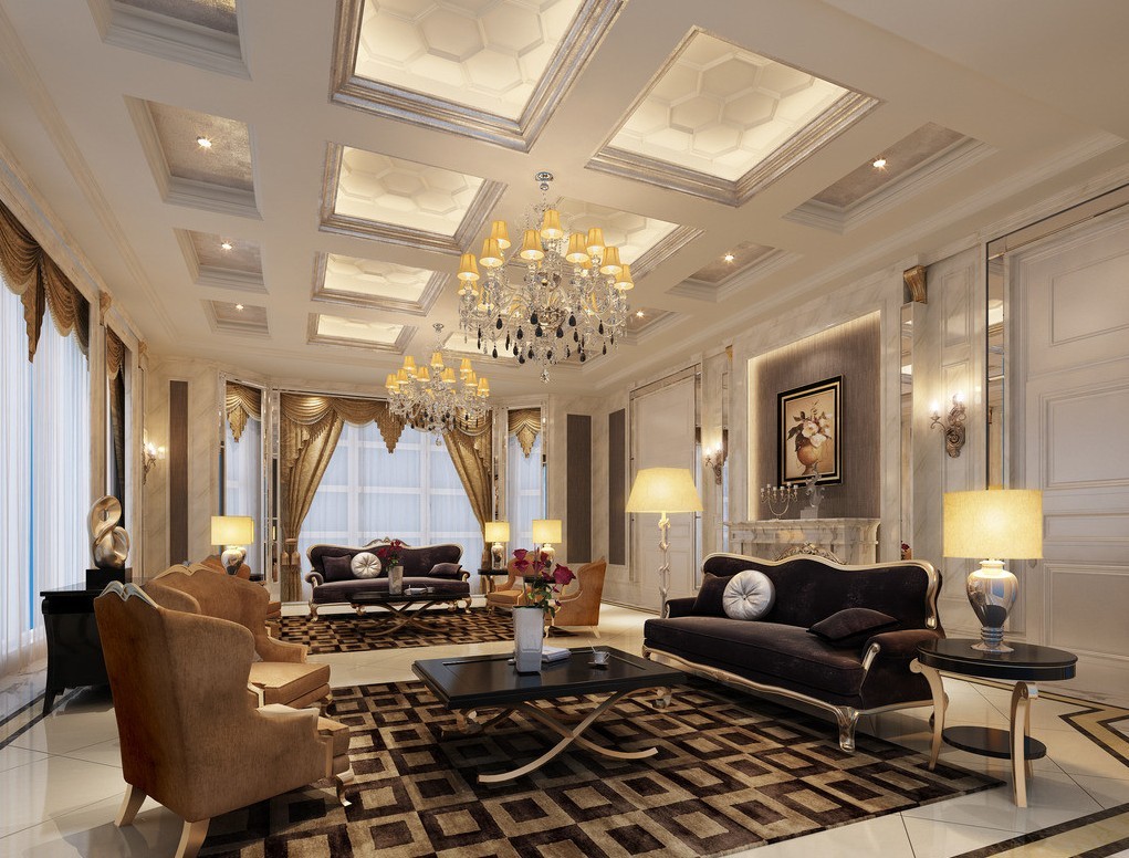 luxurious living room chandelier