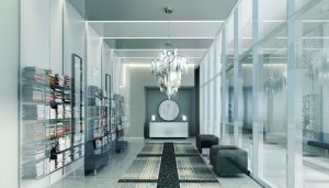 Karl Lagerfelf lobbies are all about luxury and modernity