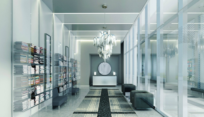 Karl Lagerfelf lobbies are all about luxury and modernity - monochromatic