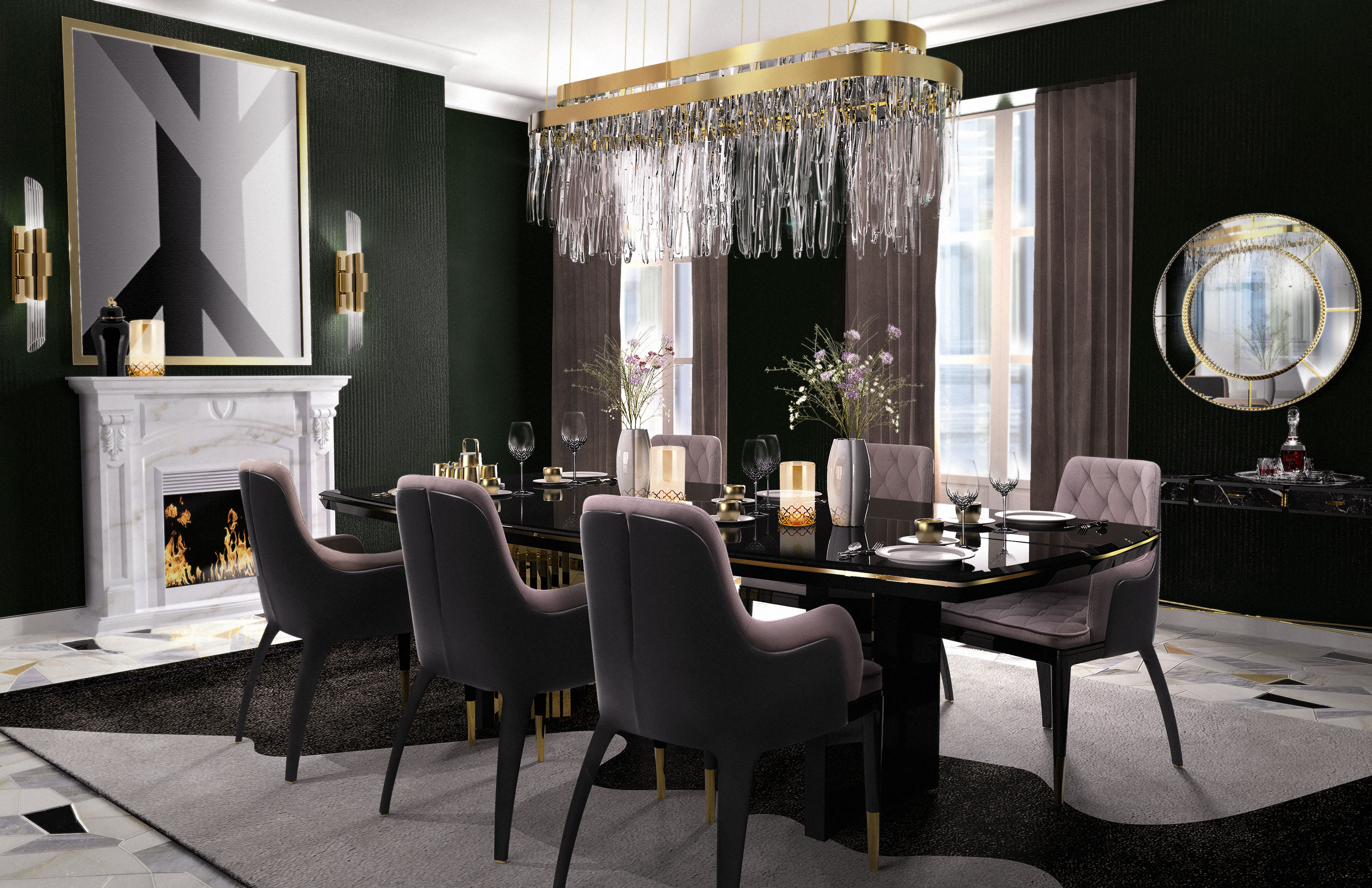 modern fancy dining room