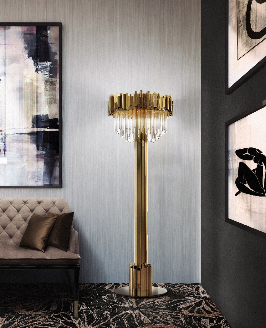 Unique gold floor lamp clearance