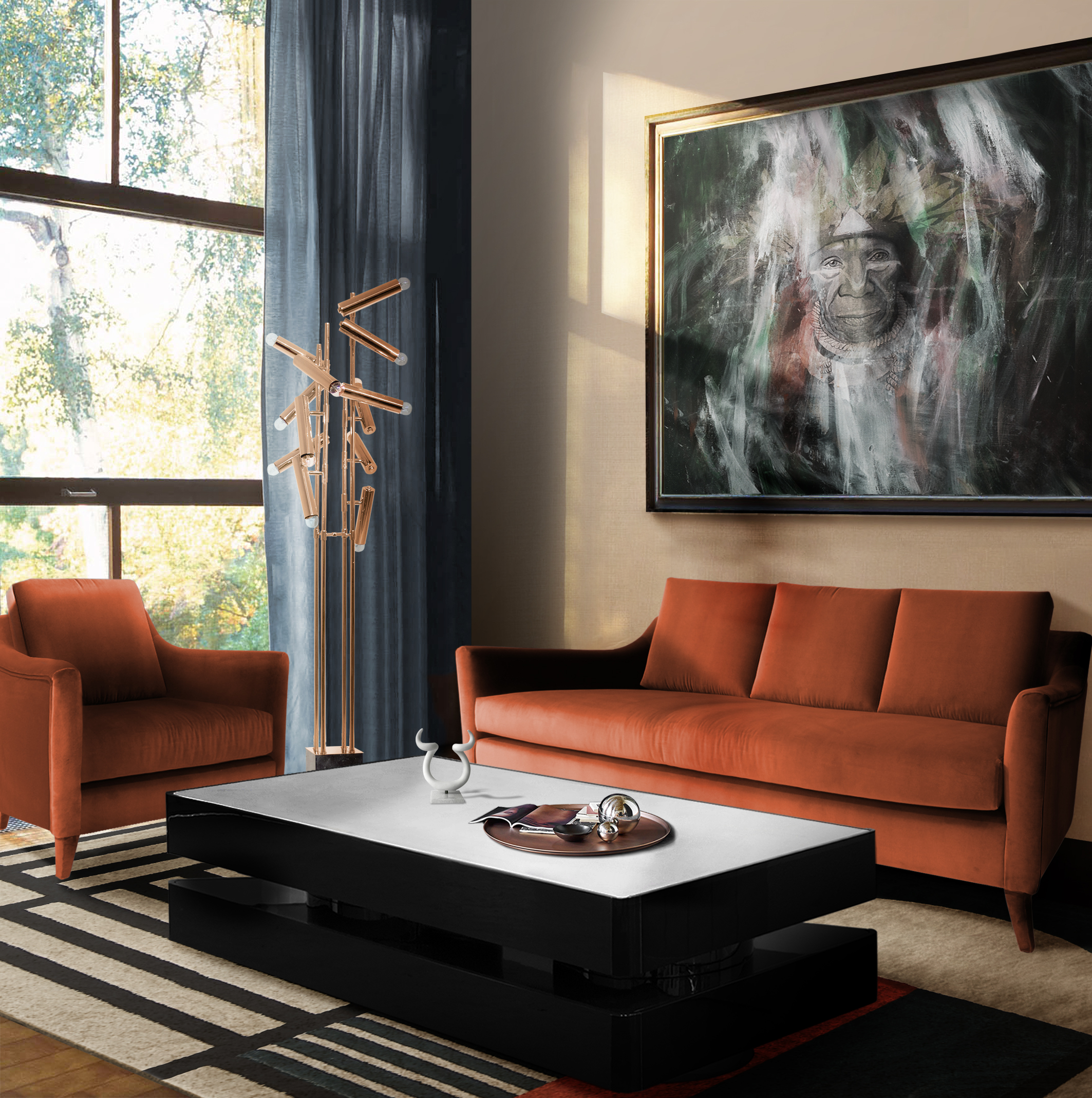 elevate your home decoration to another level, living room with an indian painting