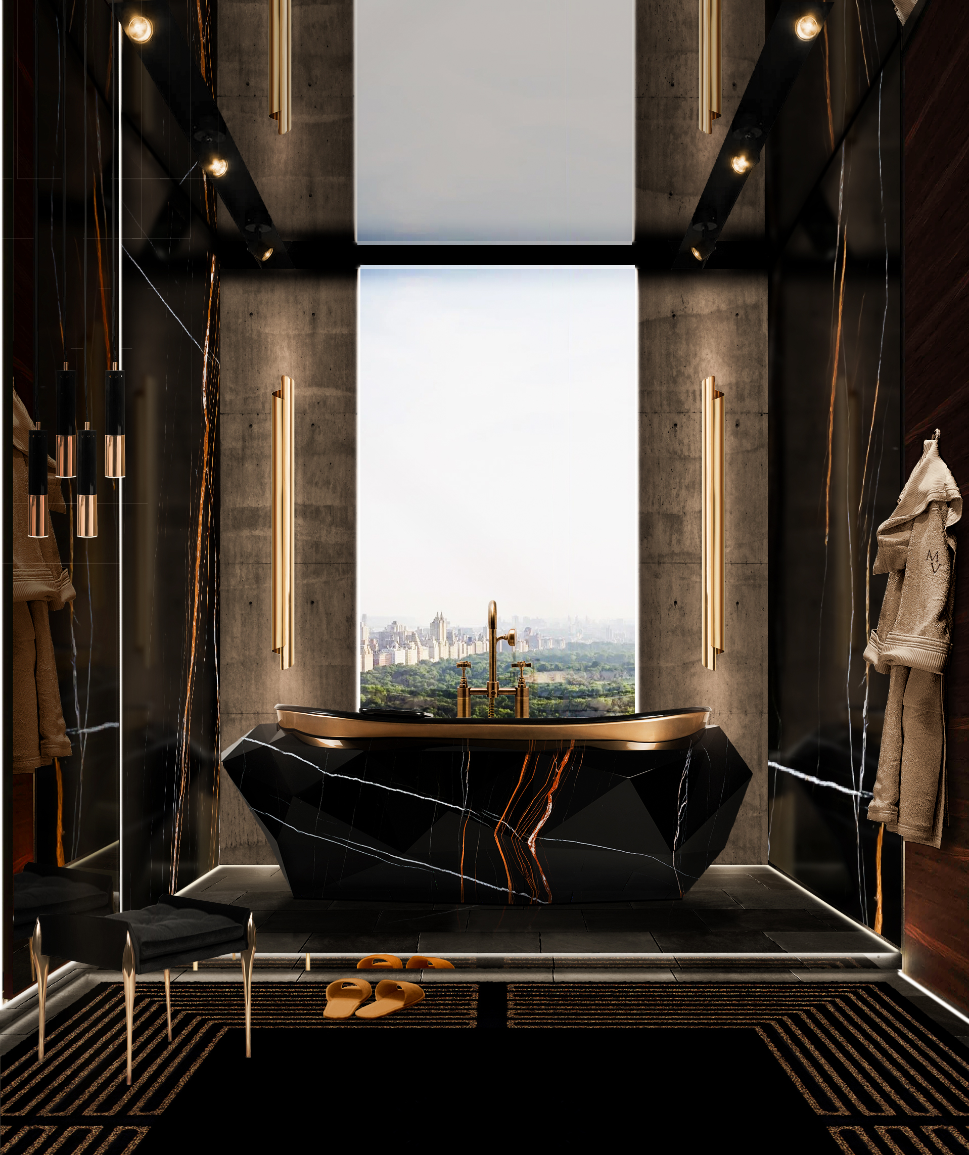 elevate your bathroom decoration to another level with this magnificent bathtub