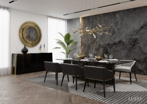 Living Room and Dining Room Ambiences with Luxury Design Brands