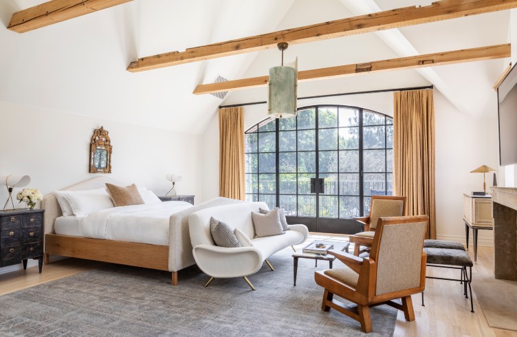 Thrilling Bedroom Ideas By Nate Berkus with a wooden bedroom with the bed made by wood and chairs