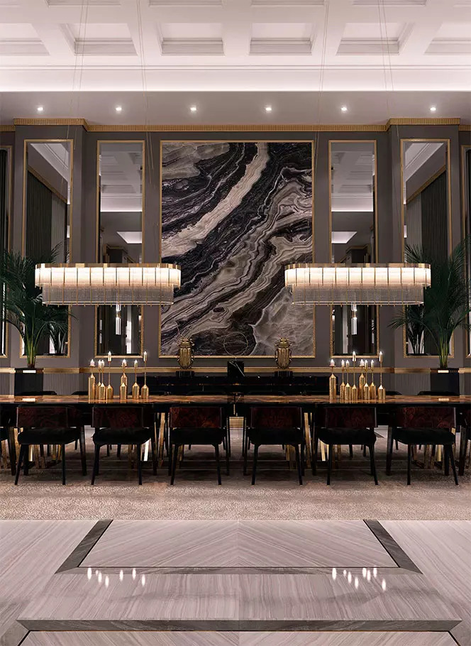 For a luxurious dining room to be complete, you need luxurious lighting, and the Pharo Snooker Suspension brings is one of those statement pieces that will undoubtedly stand out due to its breathtaking design
