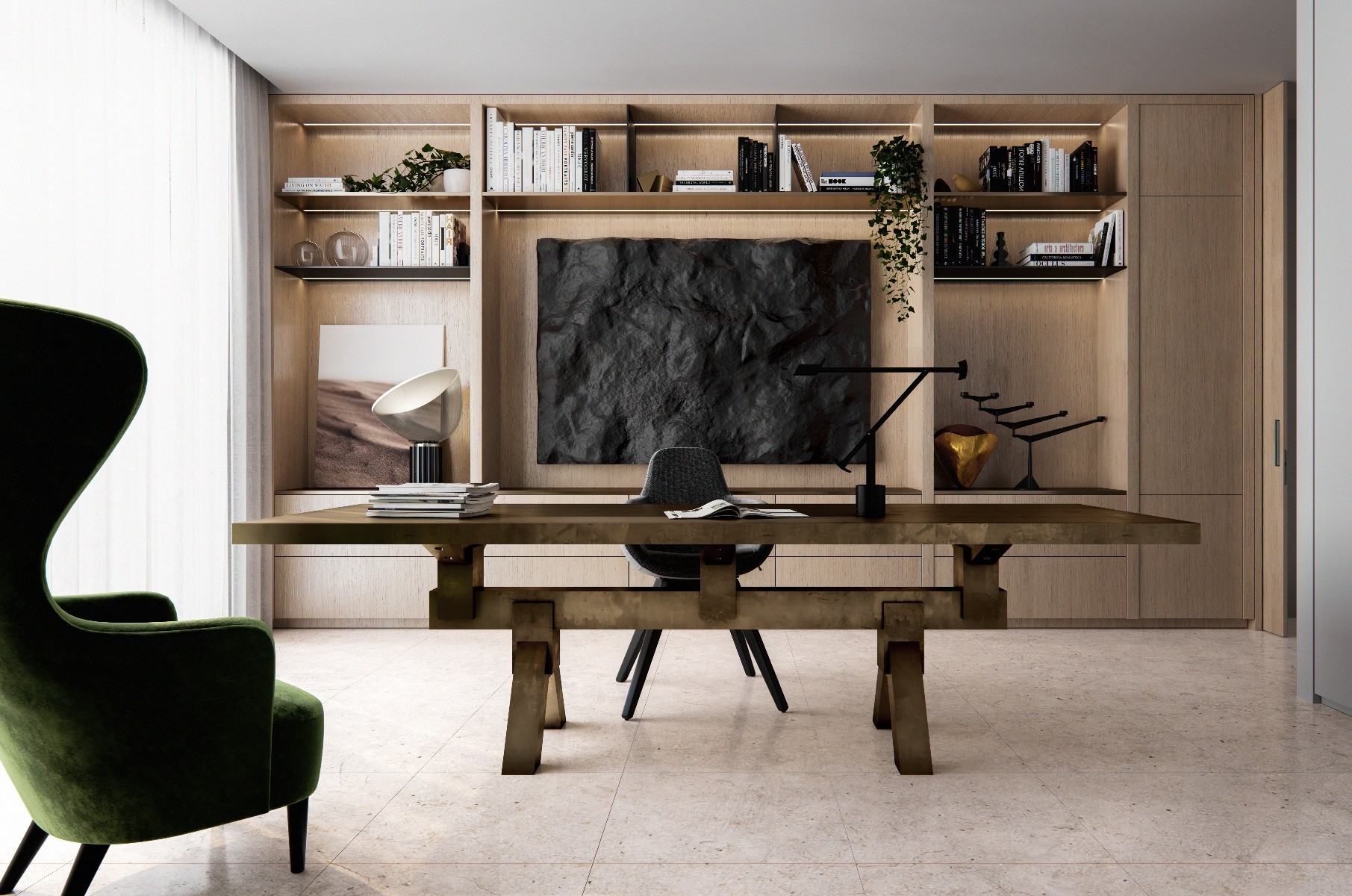 Office Designs with wood desk