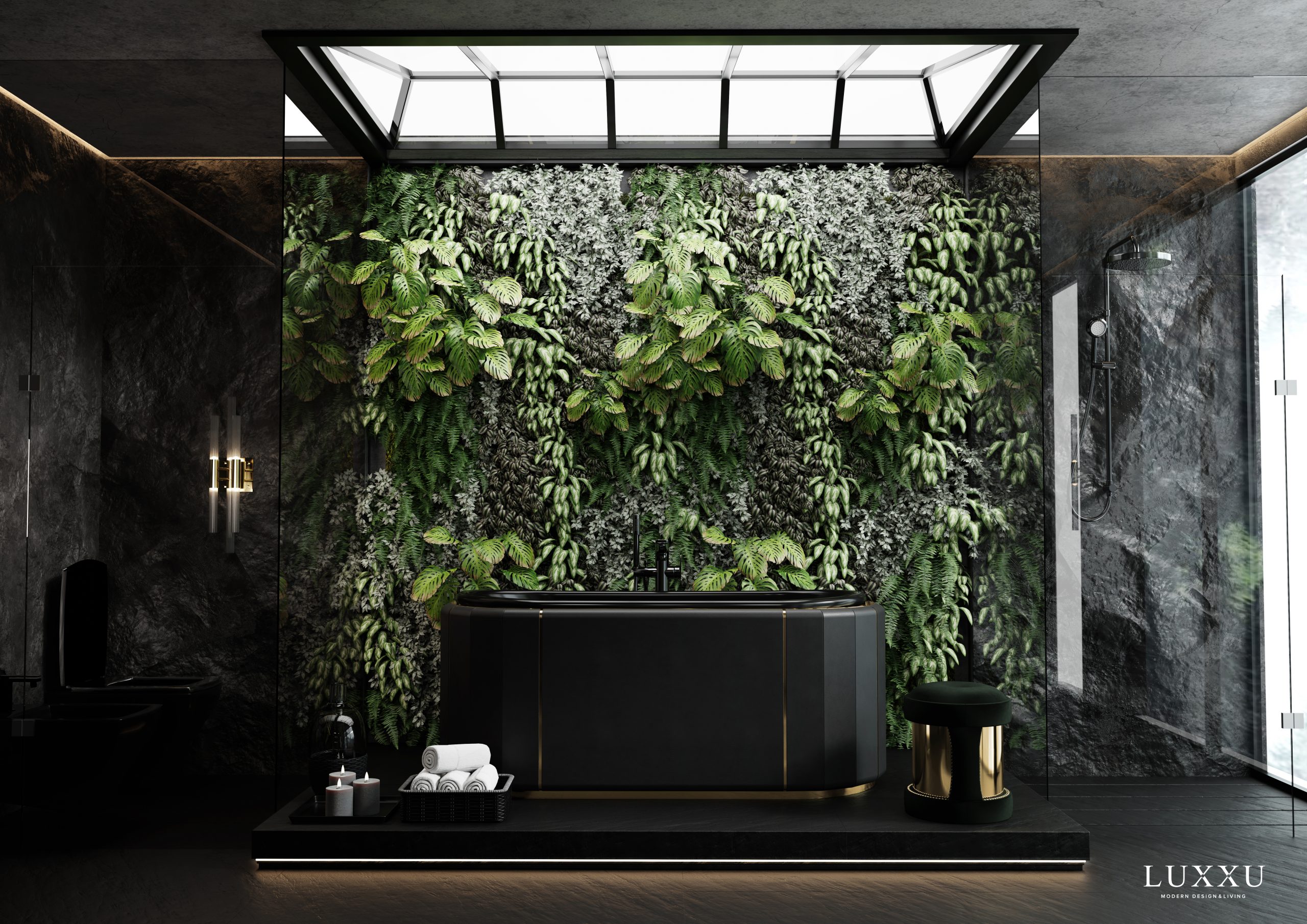 Interior Design Trends with nature in Luxxu's mont blanc bathroom