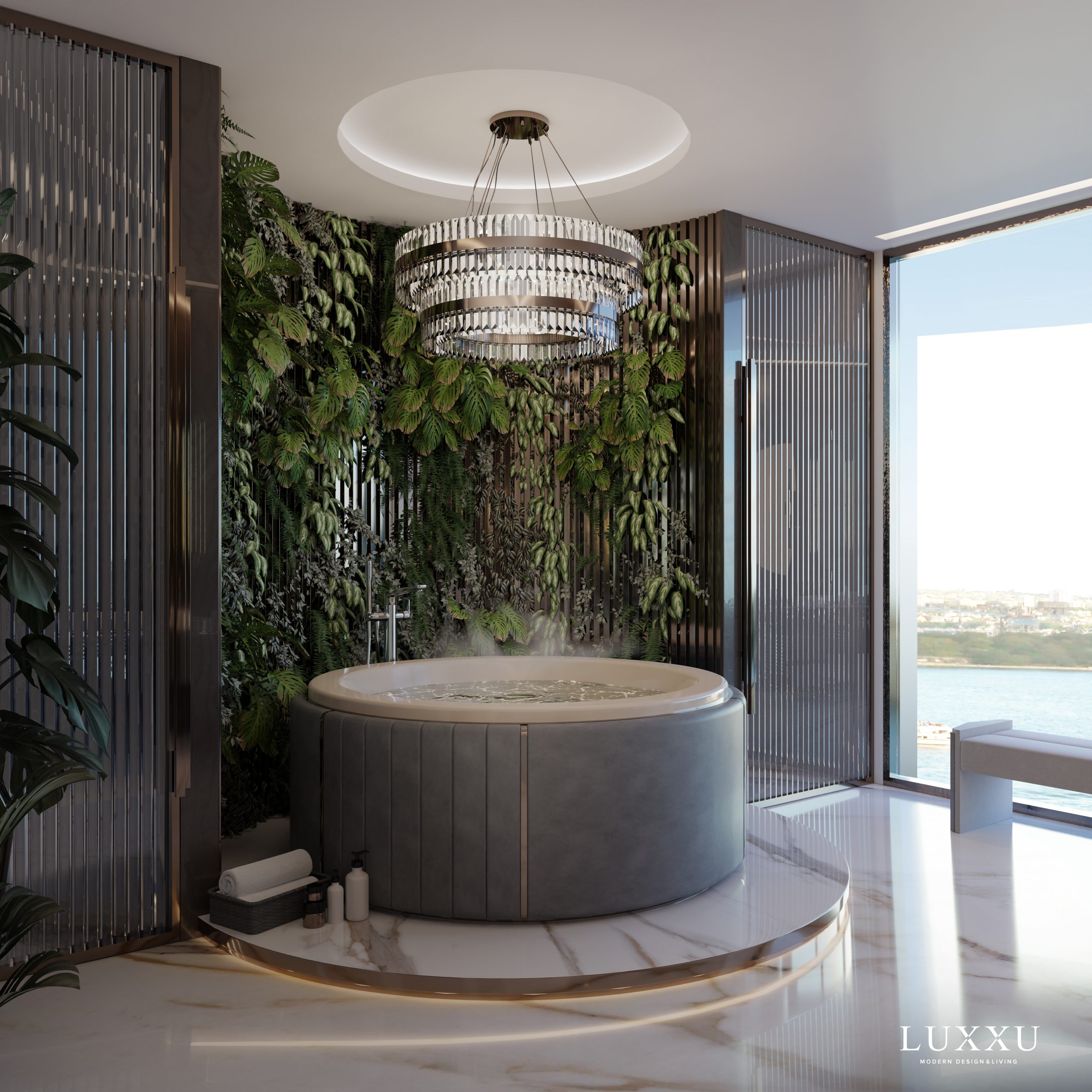 Opulent Hospitality Design with darian bathtub