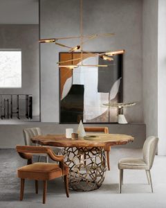 Modern Dining Room With A Round Dining Table