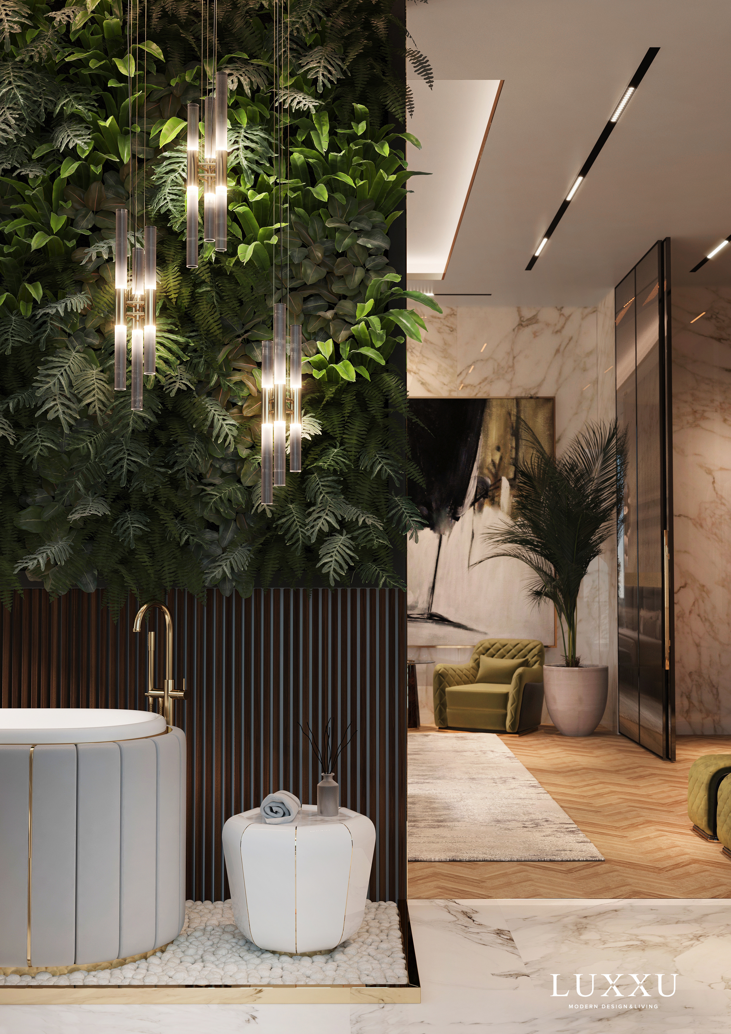 Bathroom Designs - luxurious bathroom in moscow with darian stool