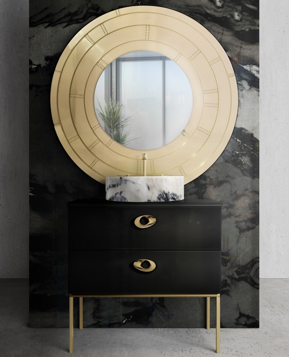 Black and gold bathroom decoration by PullCast