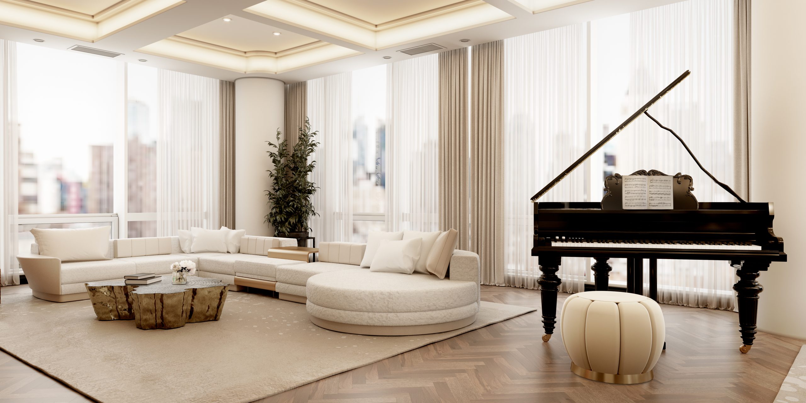 Marvel At These Living Room with a gorgeous piano