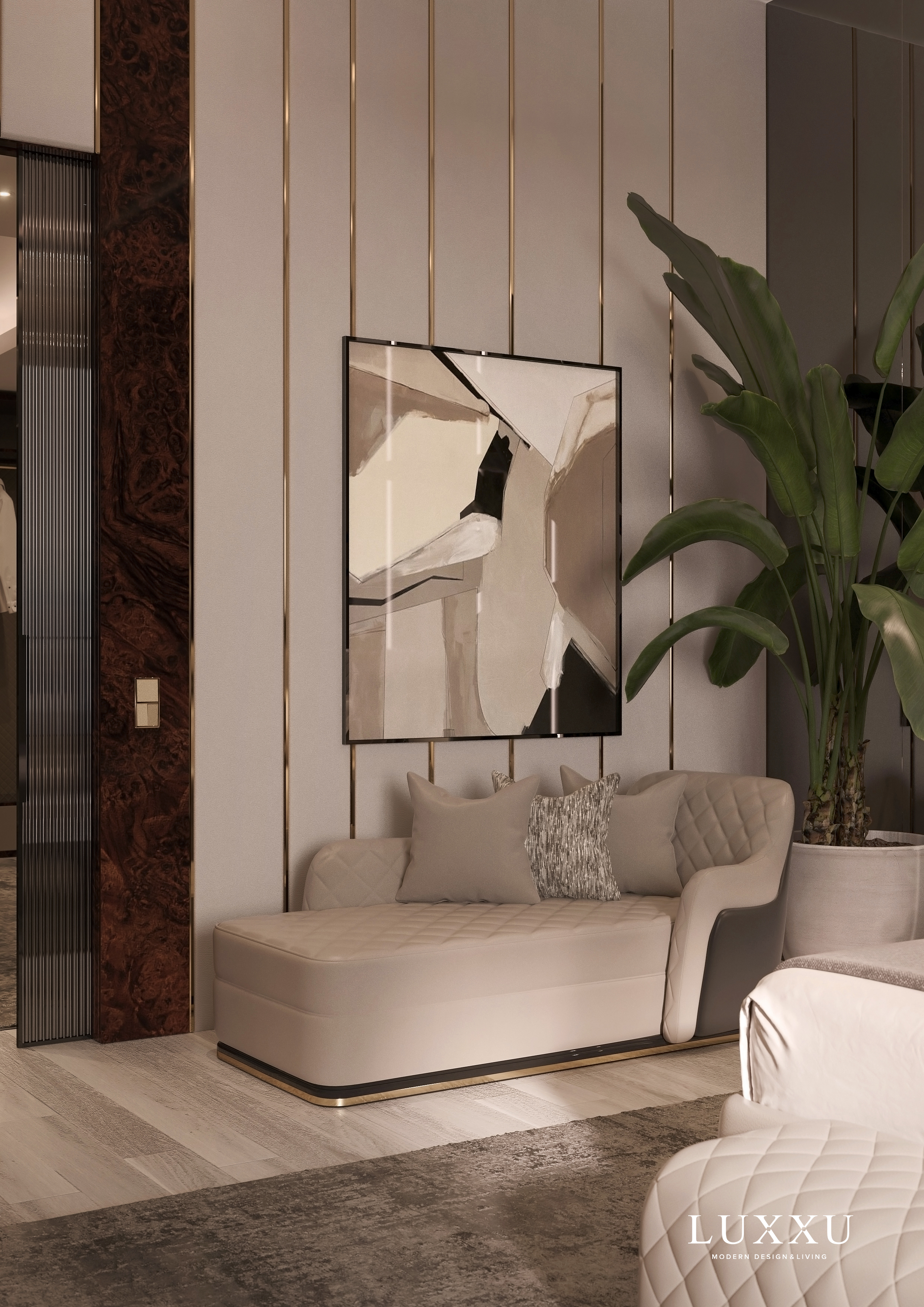 Modern Bedroom Design with charla chaise longue