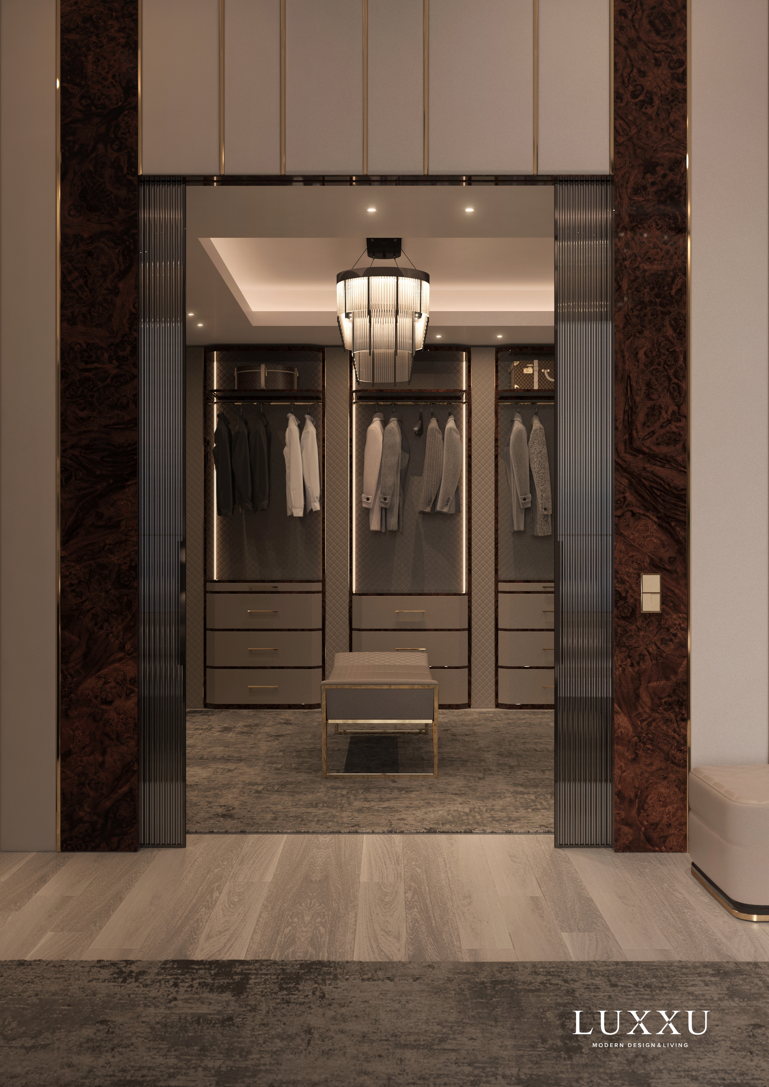 Modern Bedroom Design with luxury closet