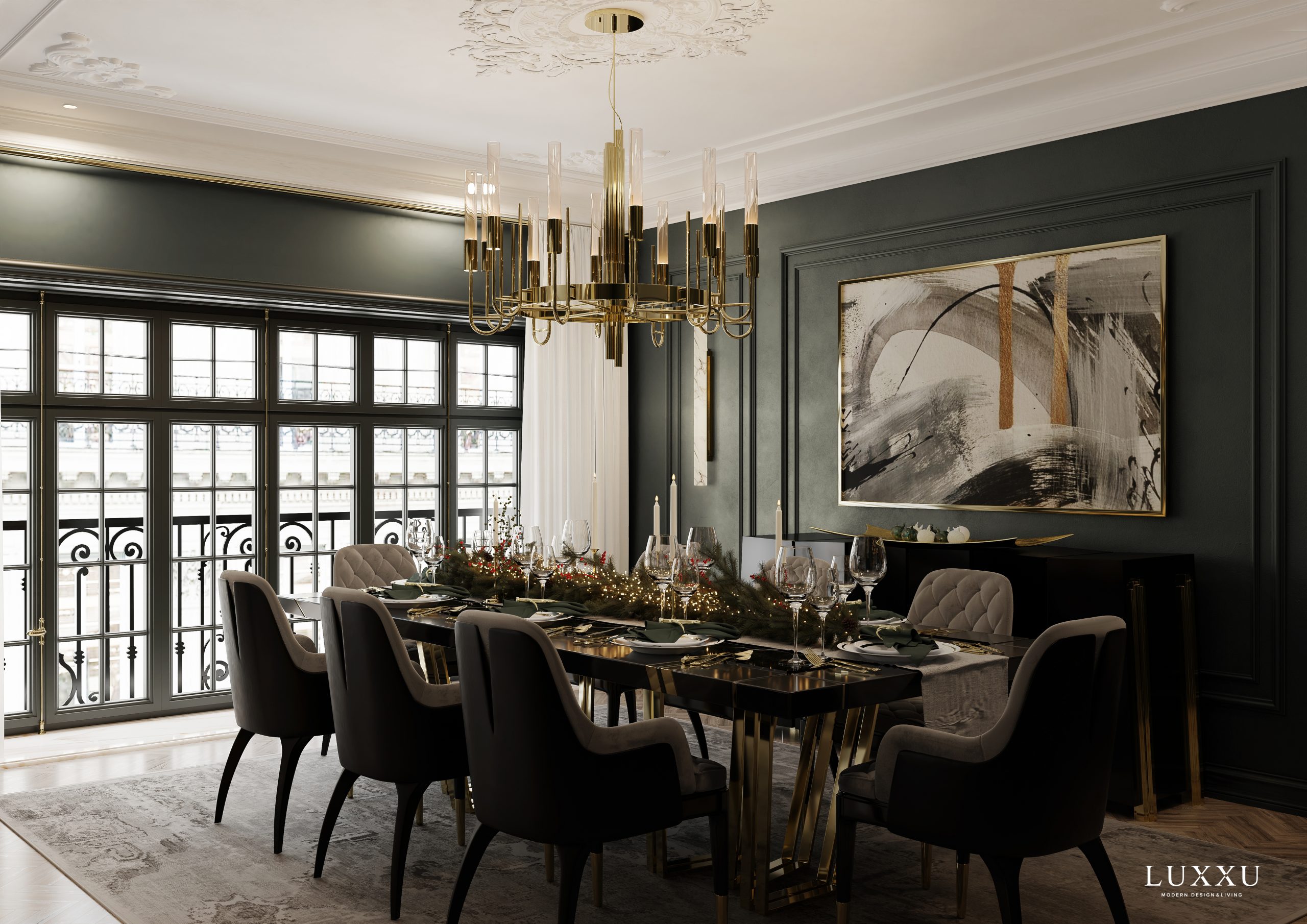 Luxury Christmas Design With Apotheosis Dining Table