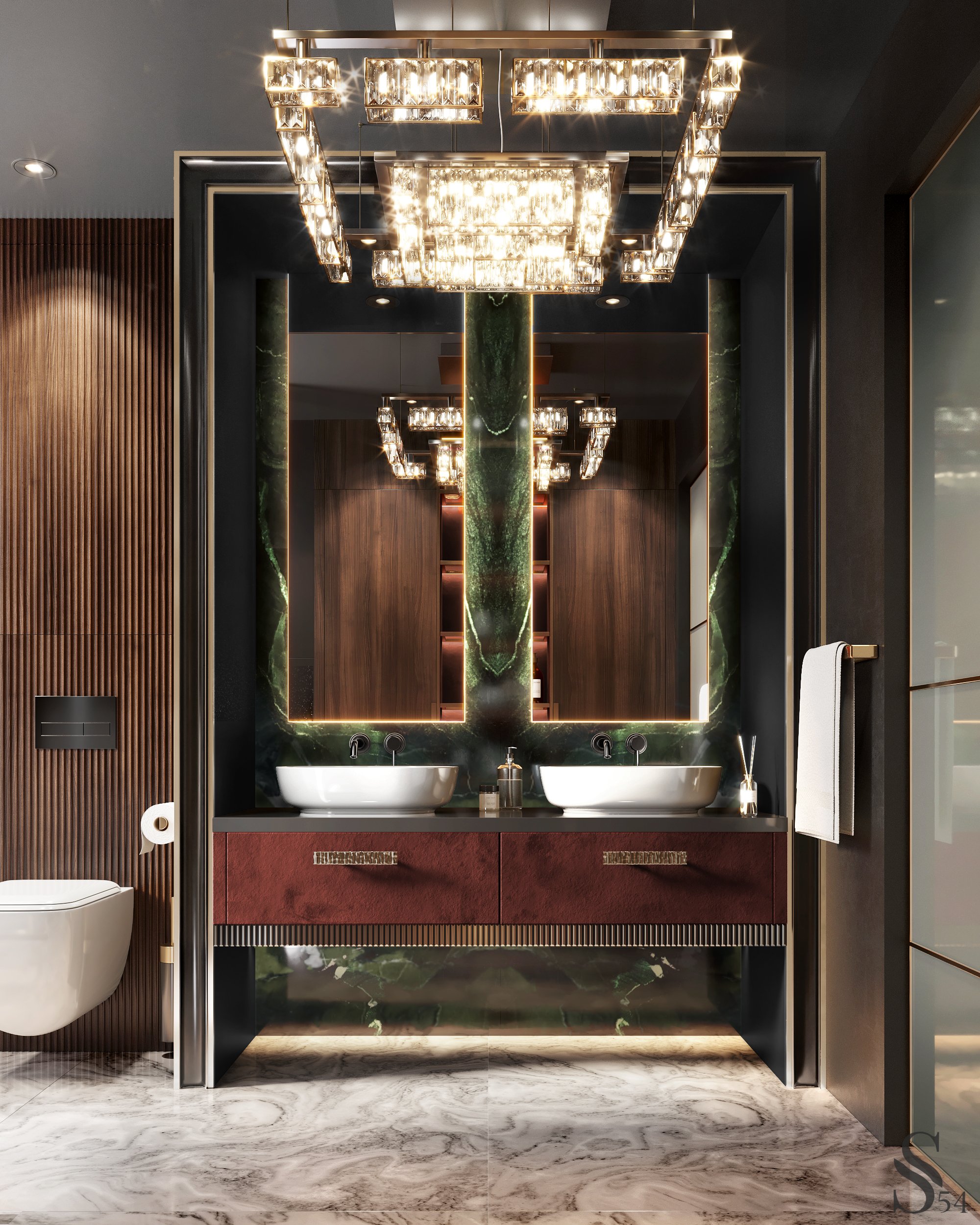 Bathroom Designs - Master bathroom with two sinks