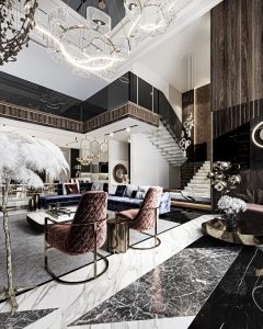 Opulent Living Room In A Luxurious Villa