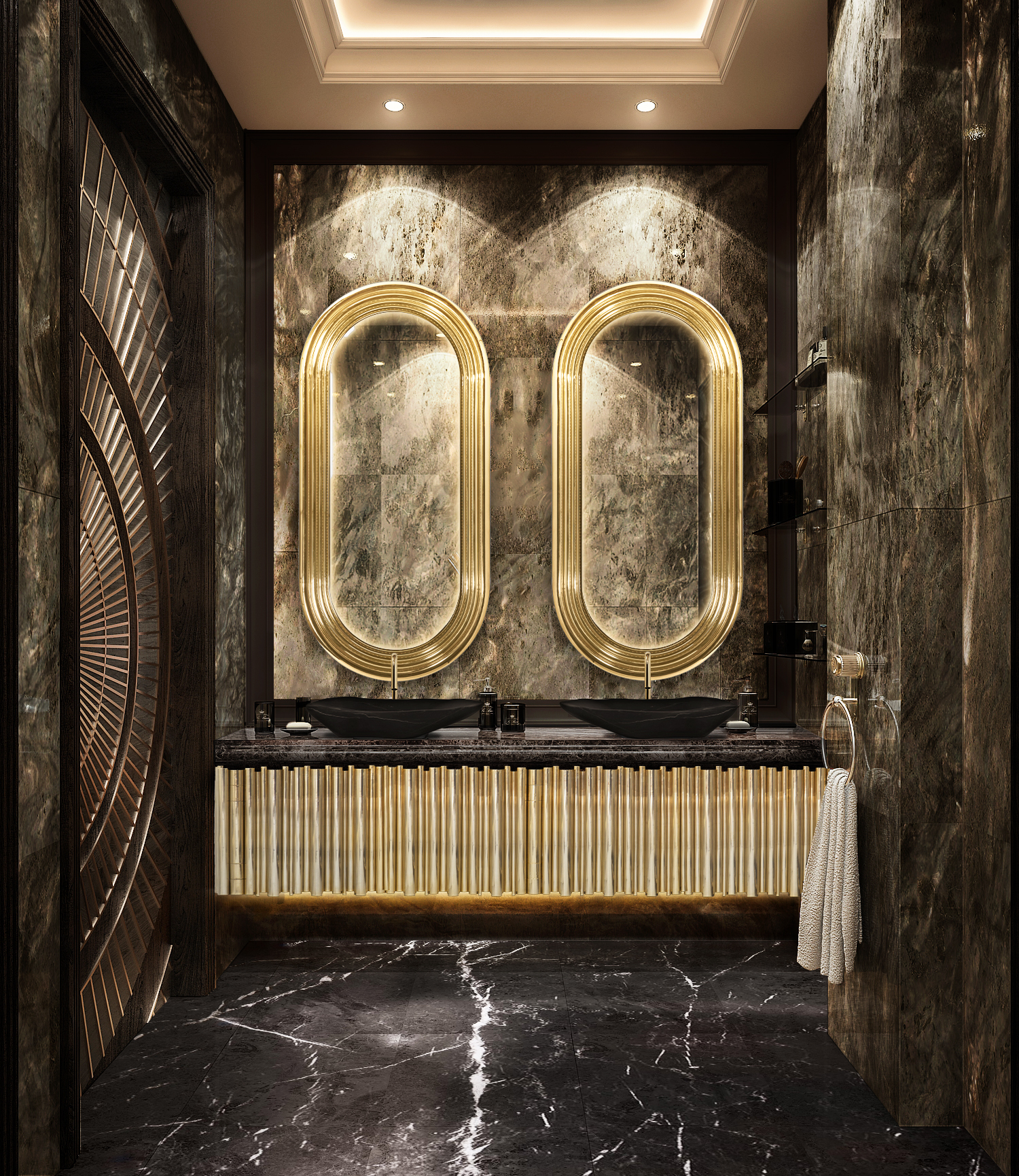 golden marbel bathroom