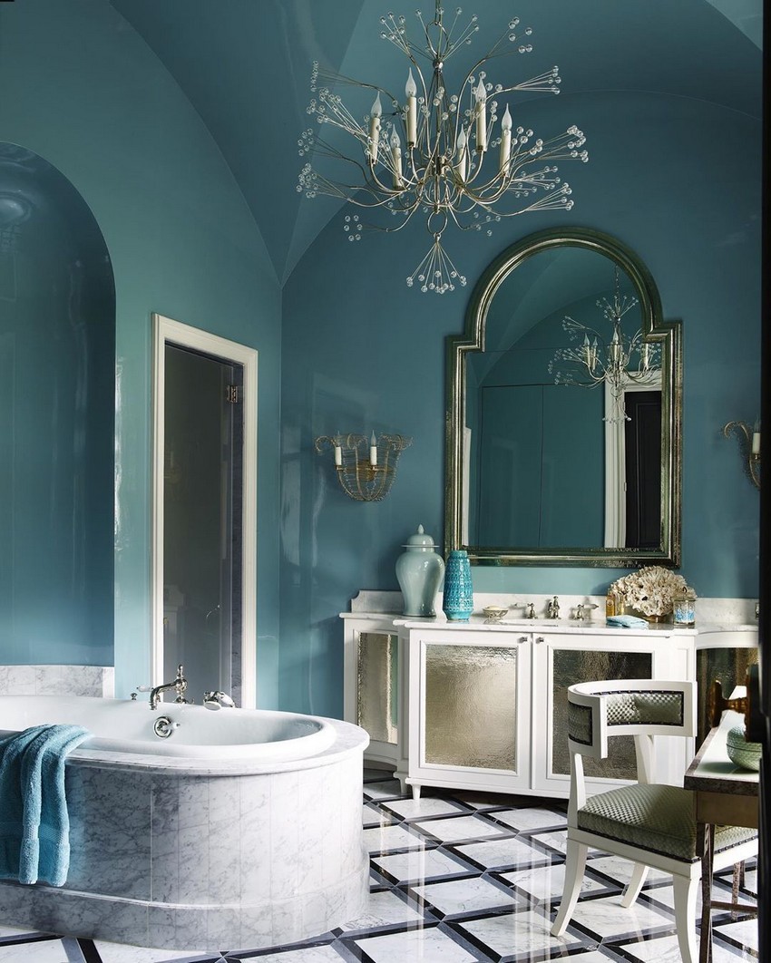 Bluish bathrooms with a marble floor must be on the top 10 luxurious bathrooms of pullcast blog