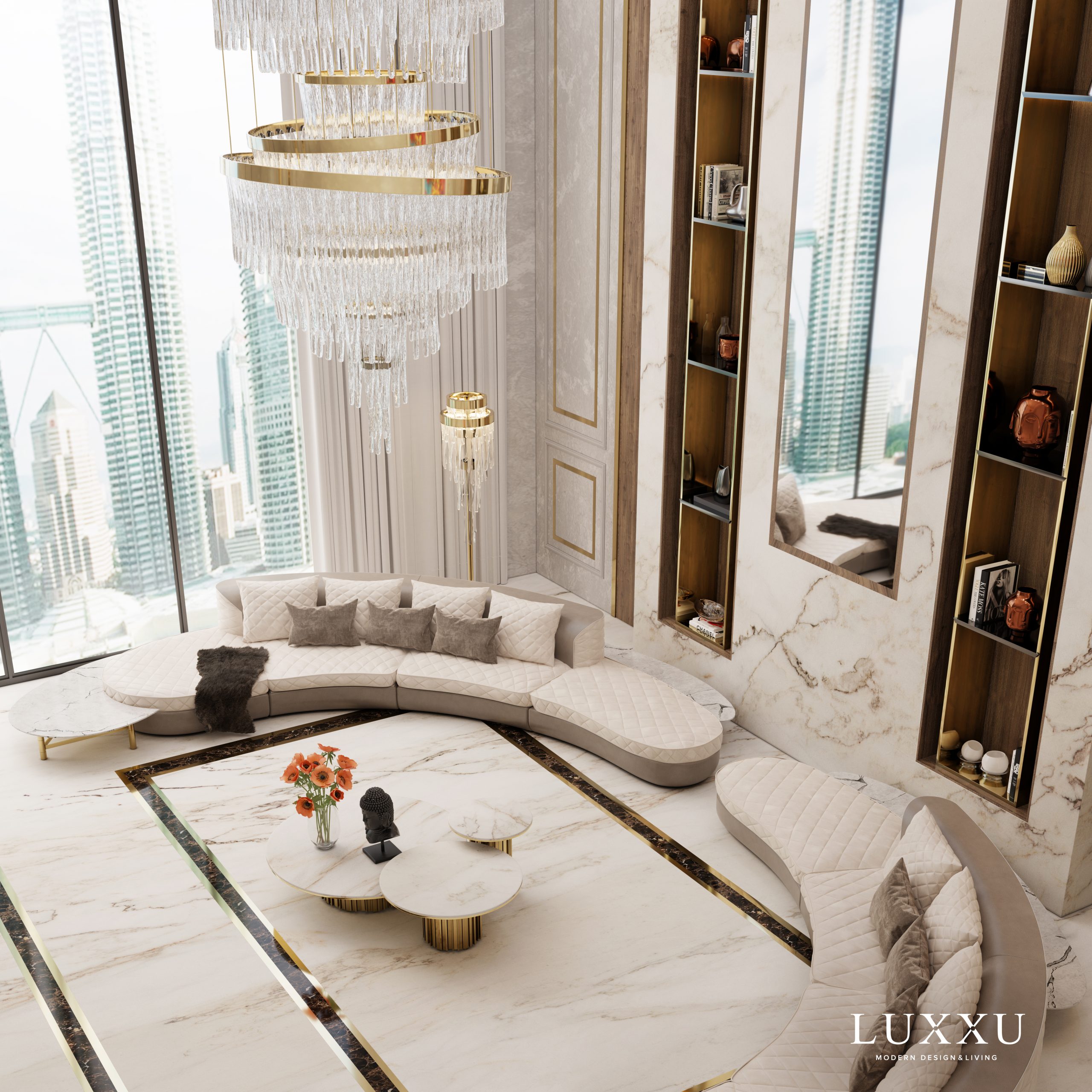 Condo In Kuala Lumpur with large glass windows