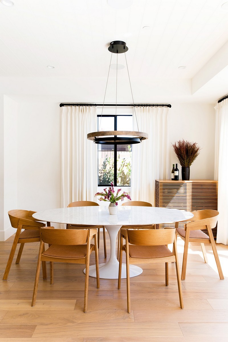 22 interiors showing a dining room ful of wood