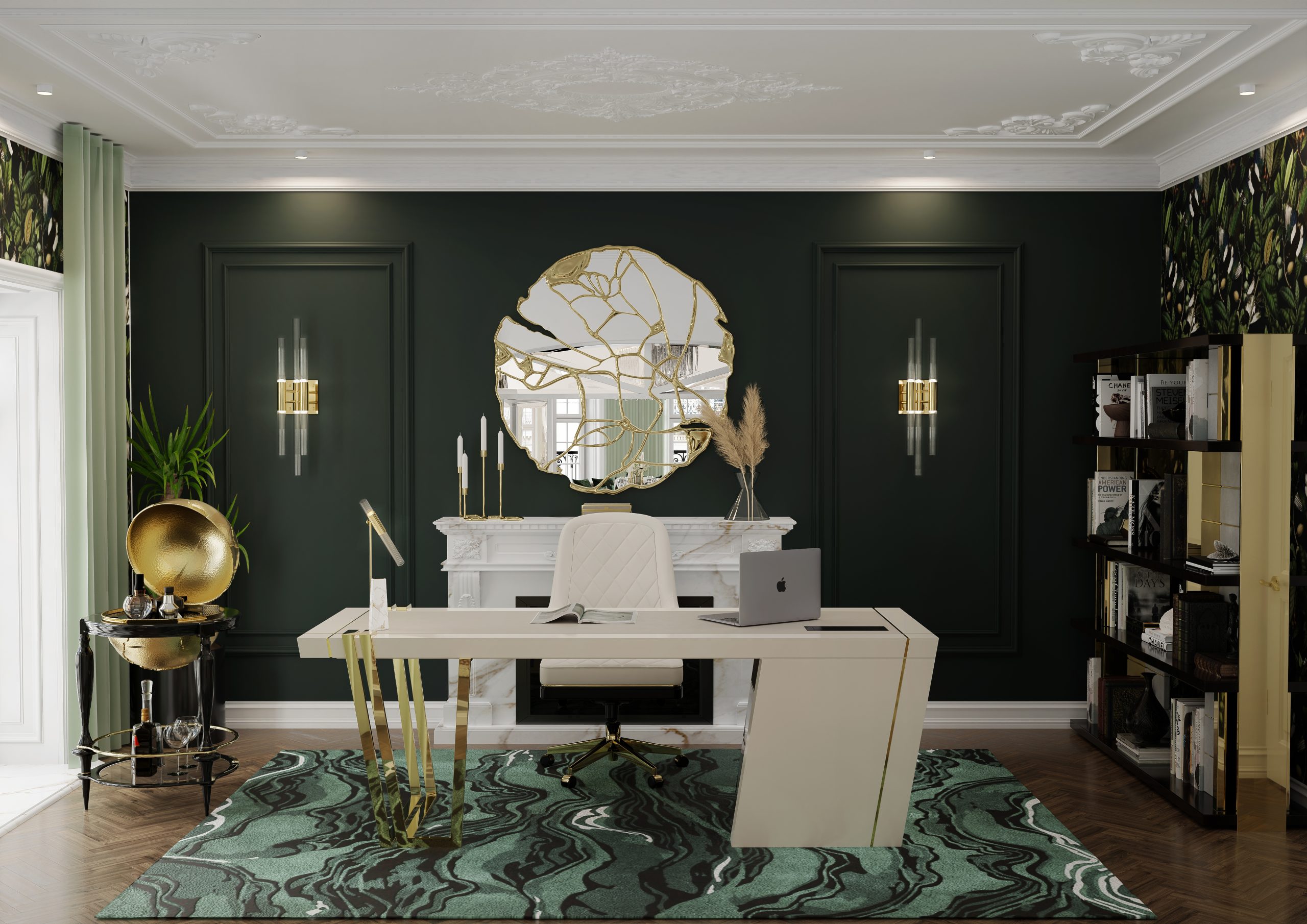 Luxurious Home Office Designs Full Of Clean Lines