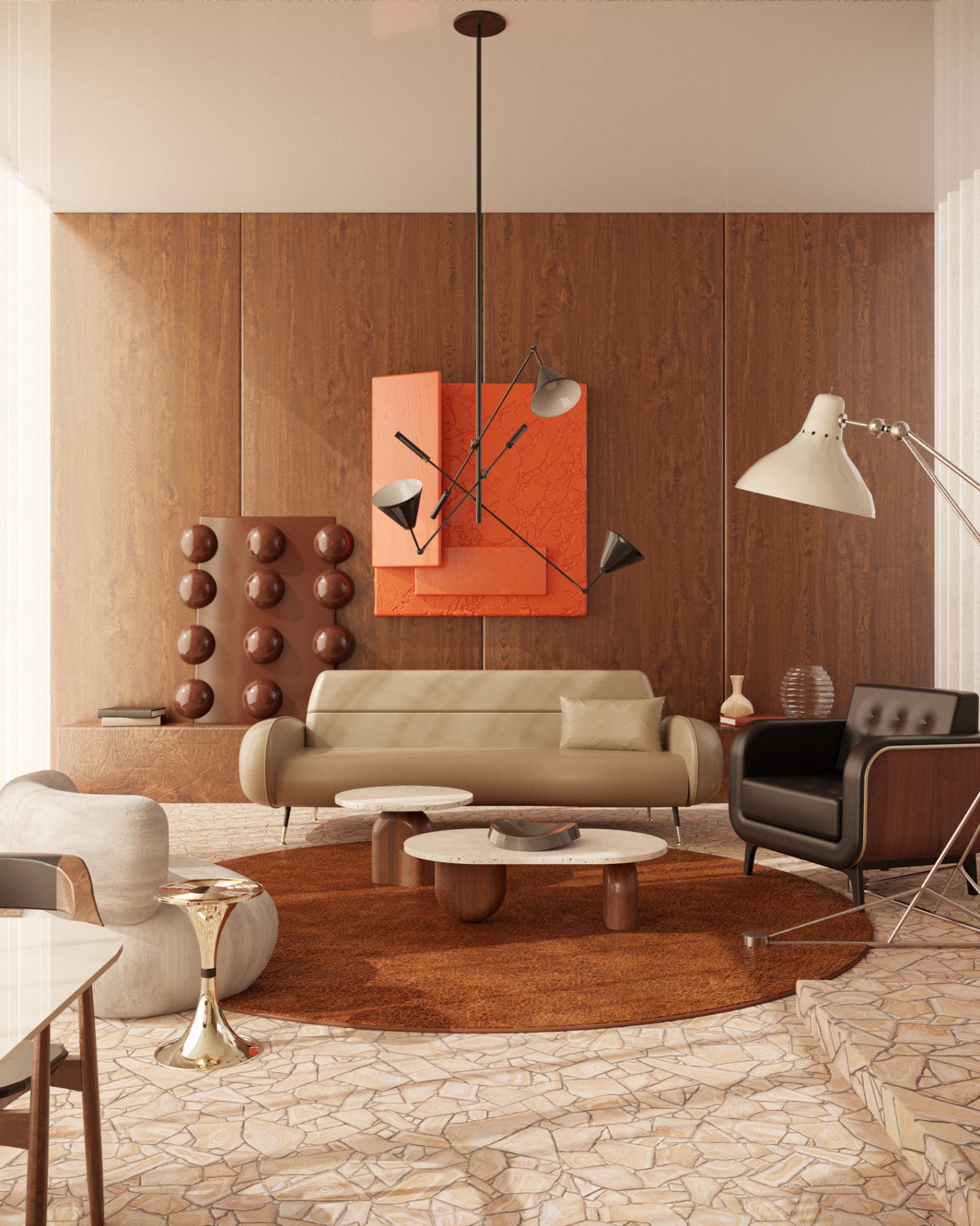 mid-century living room design