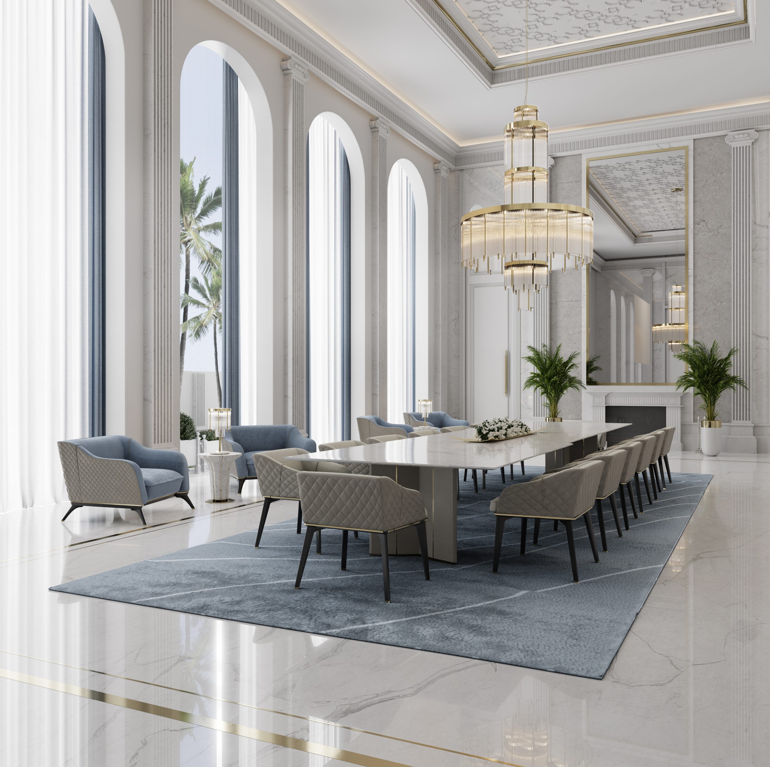 Dining Room Design Filled With Opulent Beauty Within A Meraki Palace