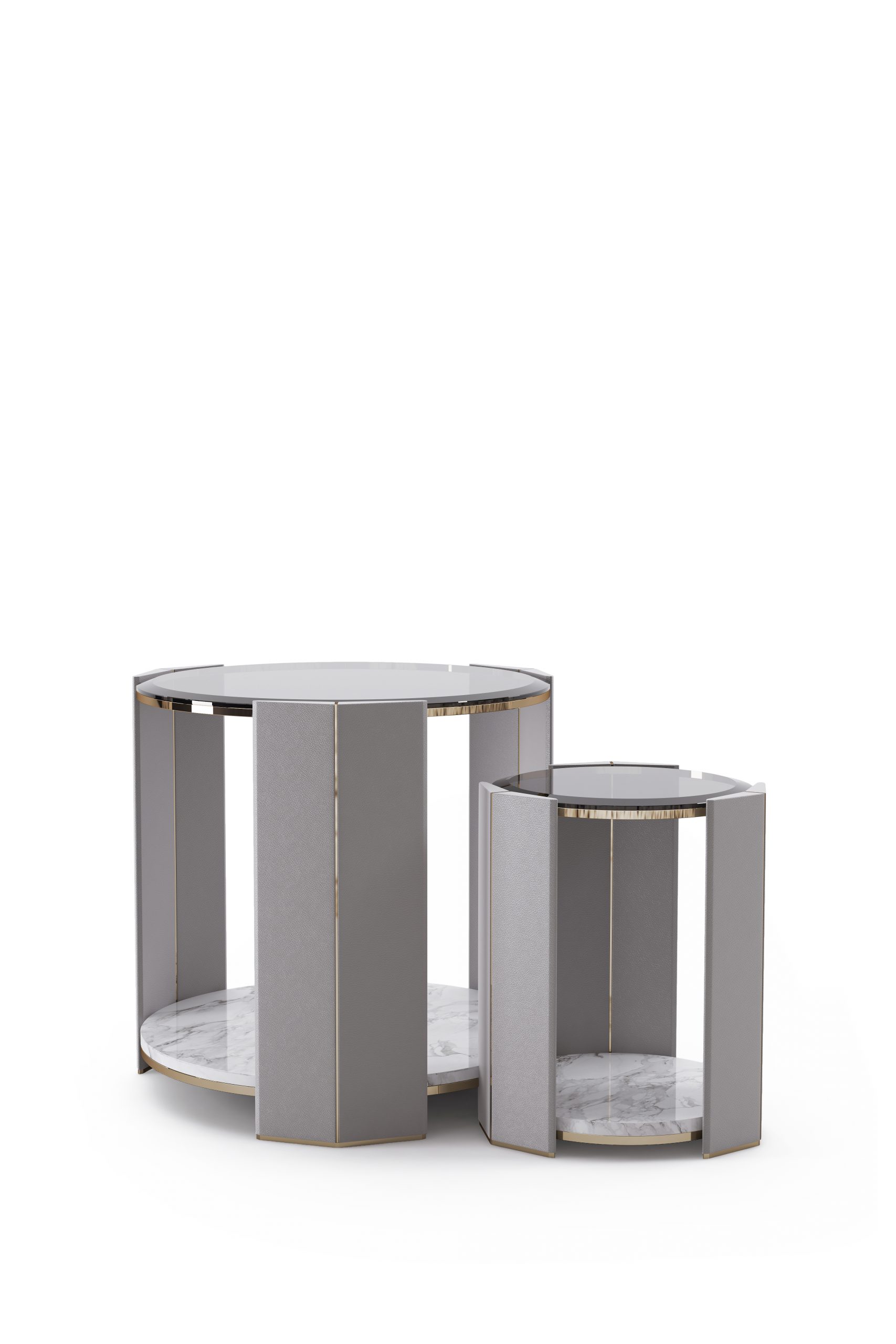 Algerone Set Side Table - Sophisticated Luxury With Geometric Lines