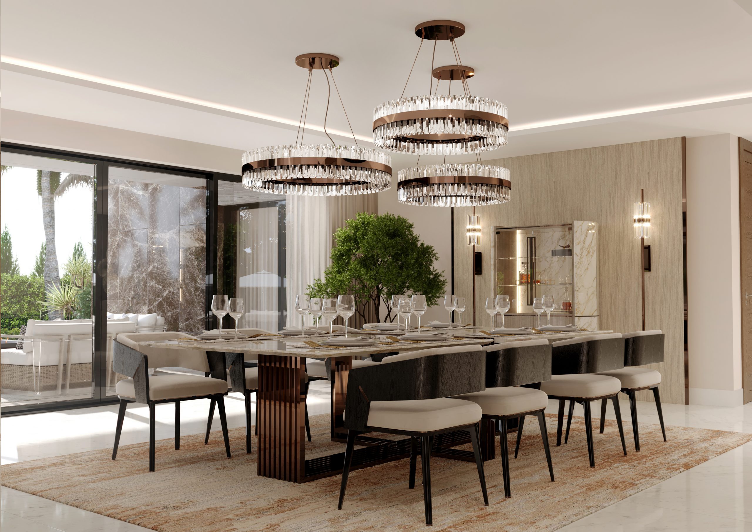 Dining Room Area That Belongs To A Modern Villa In Sierra Blanca