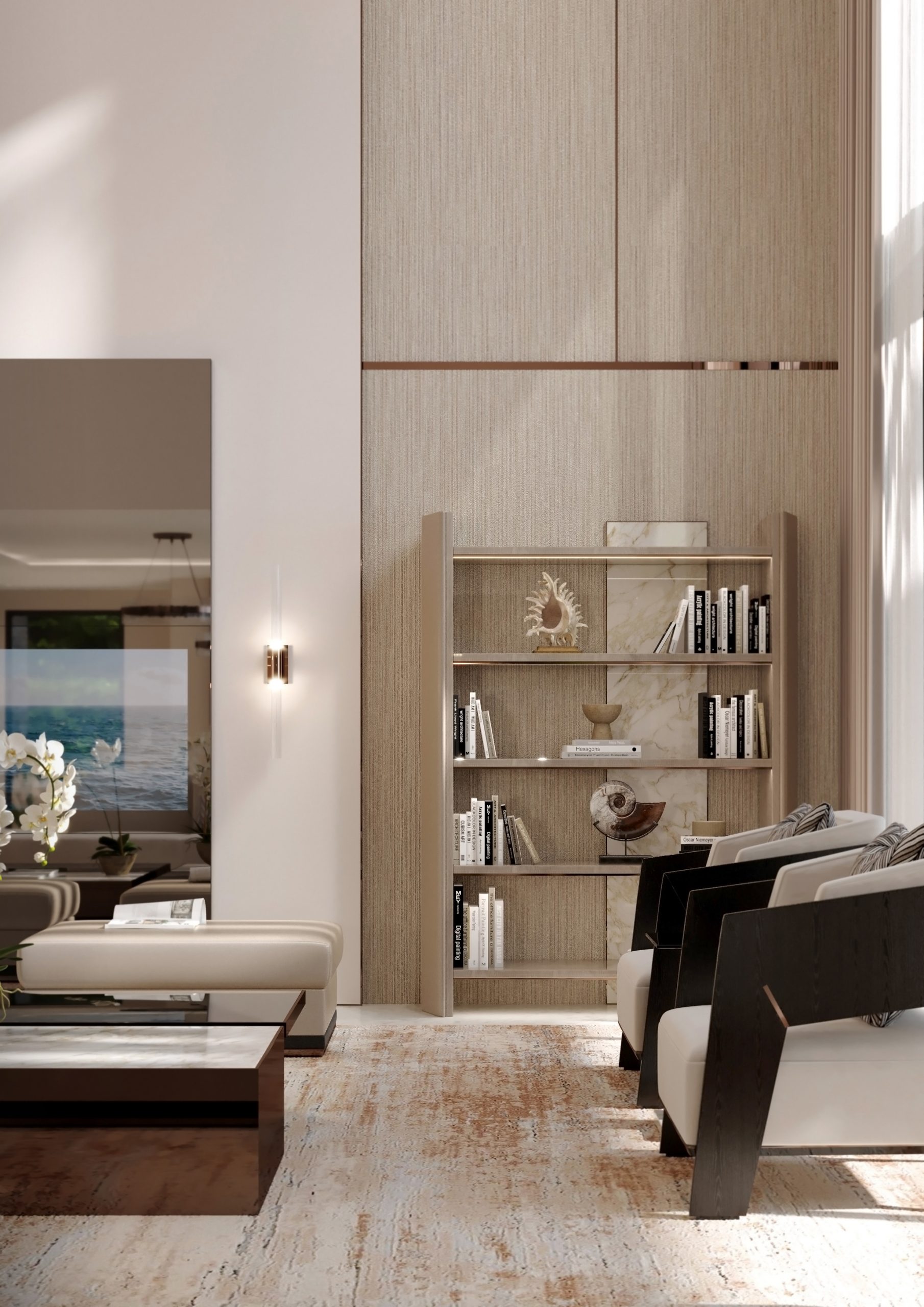 Living Room Inside A Modern Villa In Sierra Blanca, Marbella