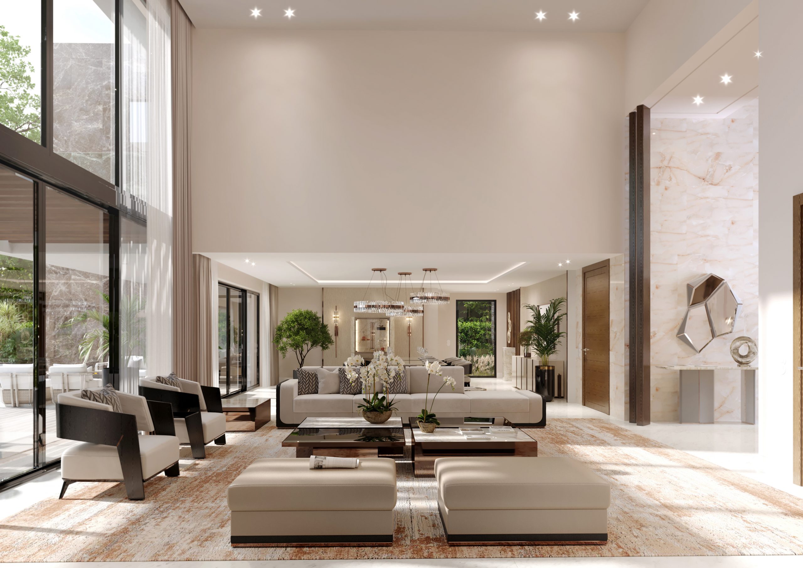 Living Room Inside A Modern Villa In Sierra Blanca, Marbella