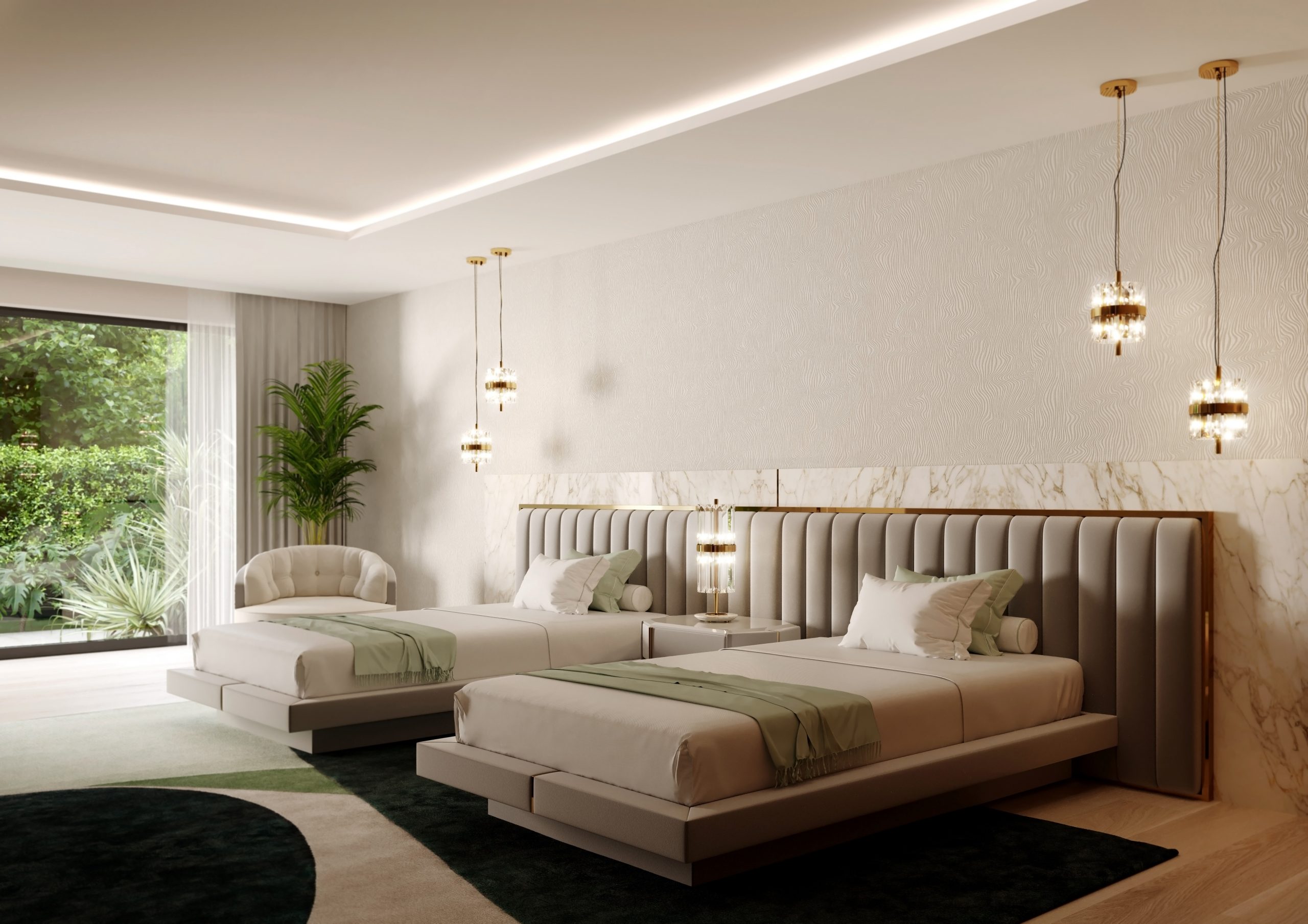 Master Bedroom And Twin Bedroom Within A Marbella Modern Villa