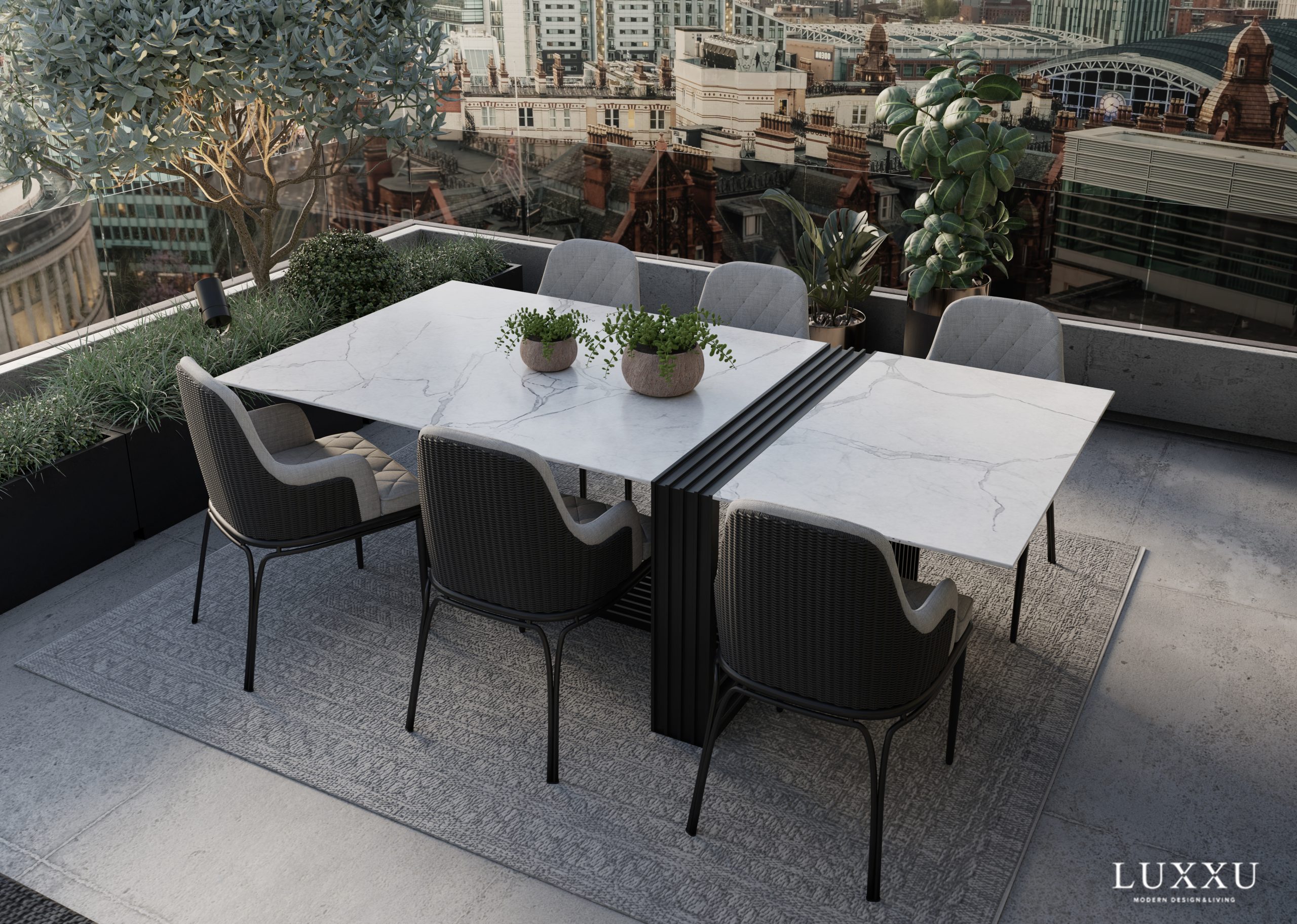 Outdoor Space With An Artistic View Of Manchester