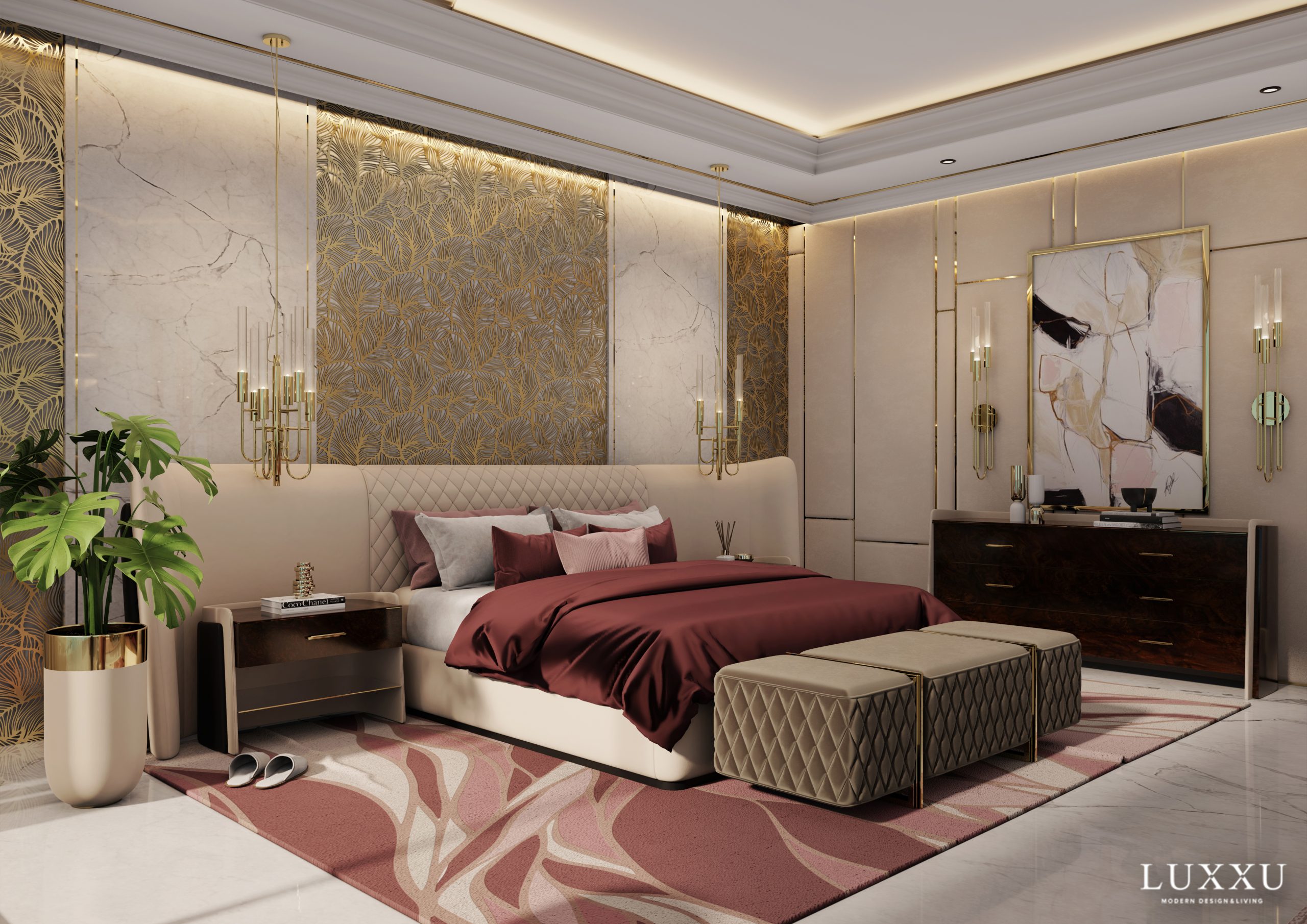 master bedroom with luxury furniture