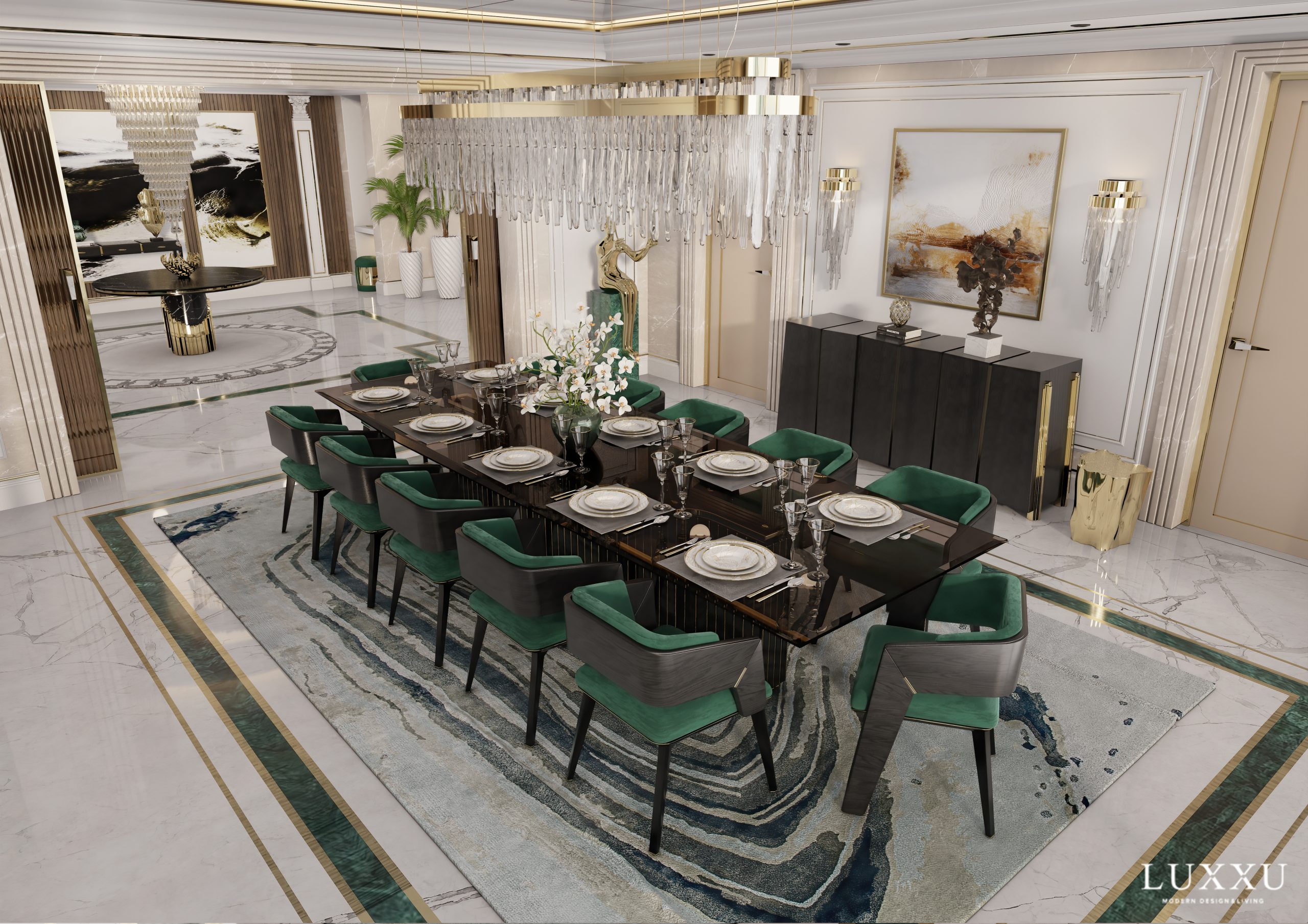 Luxury dining room furniture with the Galea II dining chairs