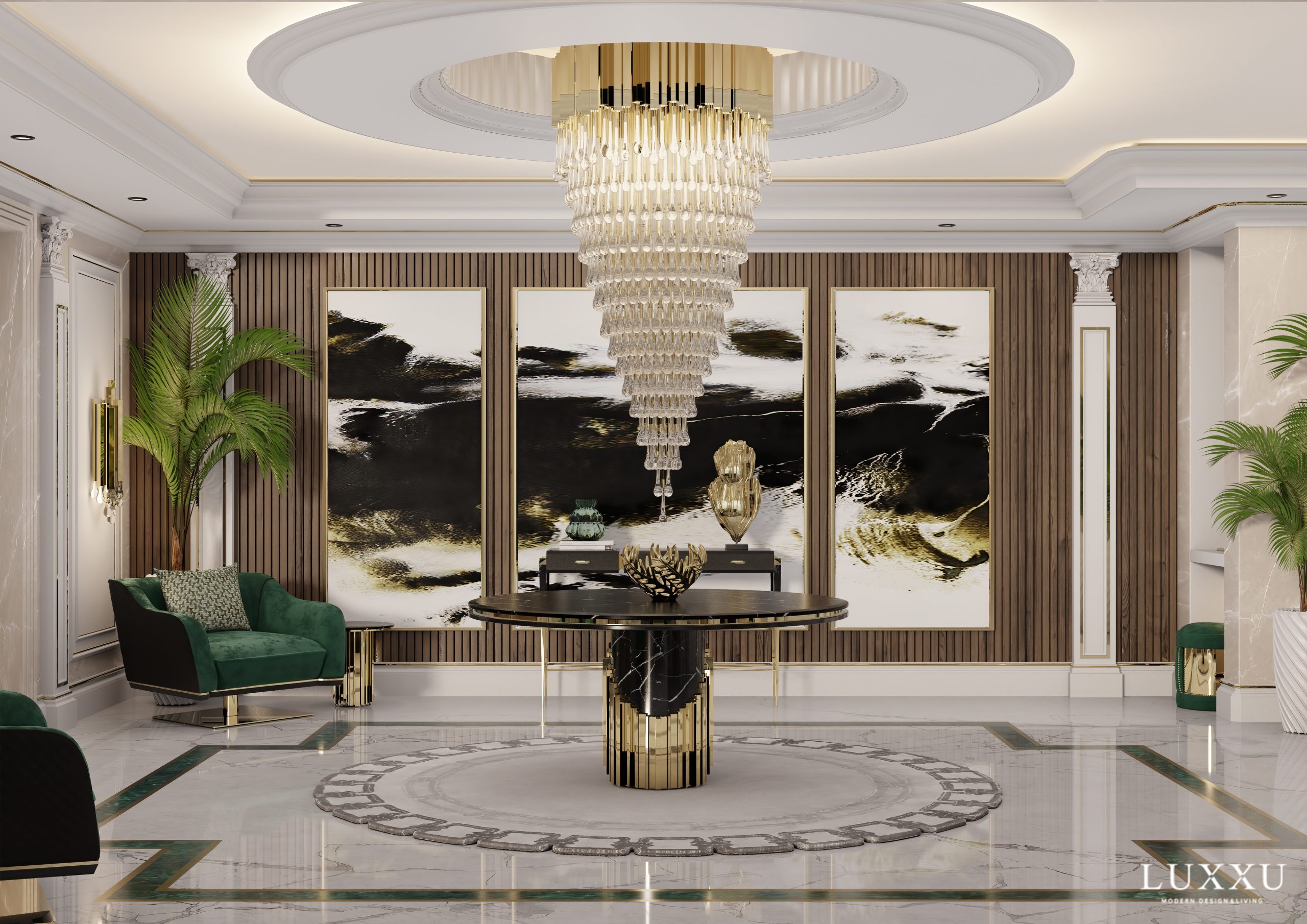 Entrance hall of the Le Grand Penthouse in Abu Dhabi