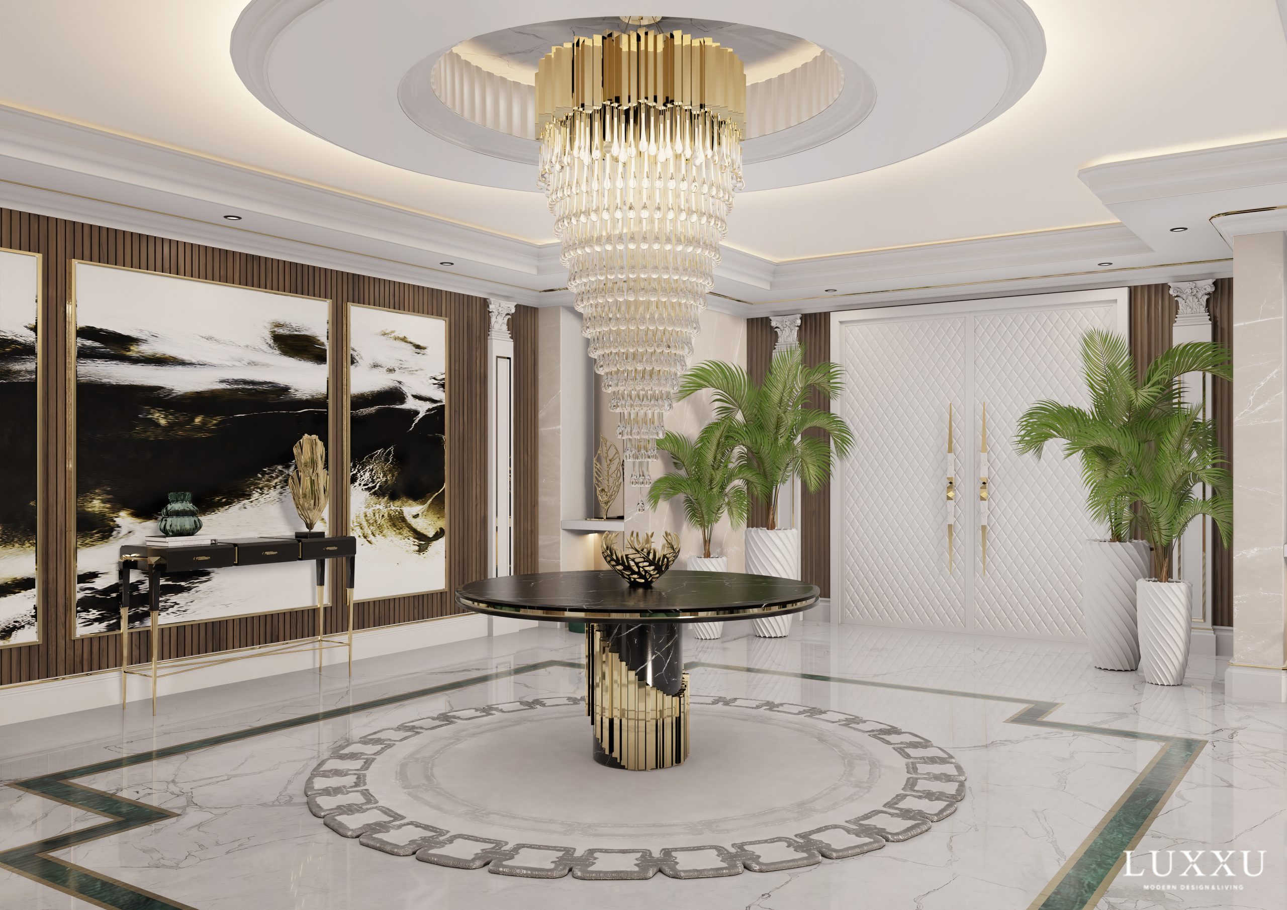 Entrance hall of the Grand Penthouse with Trump Chandelier