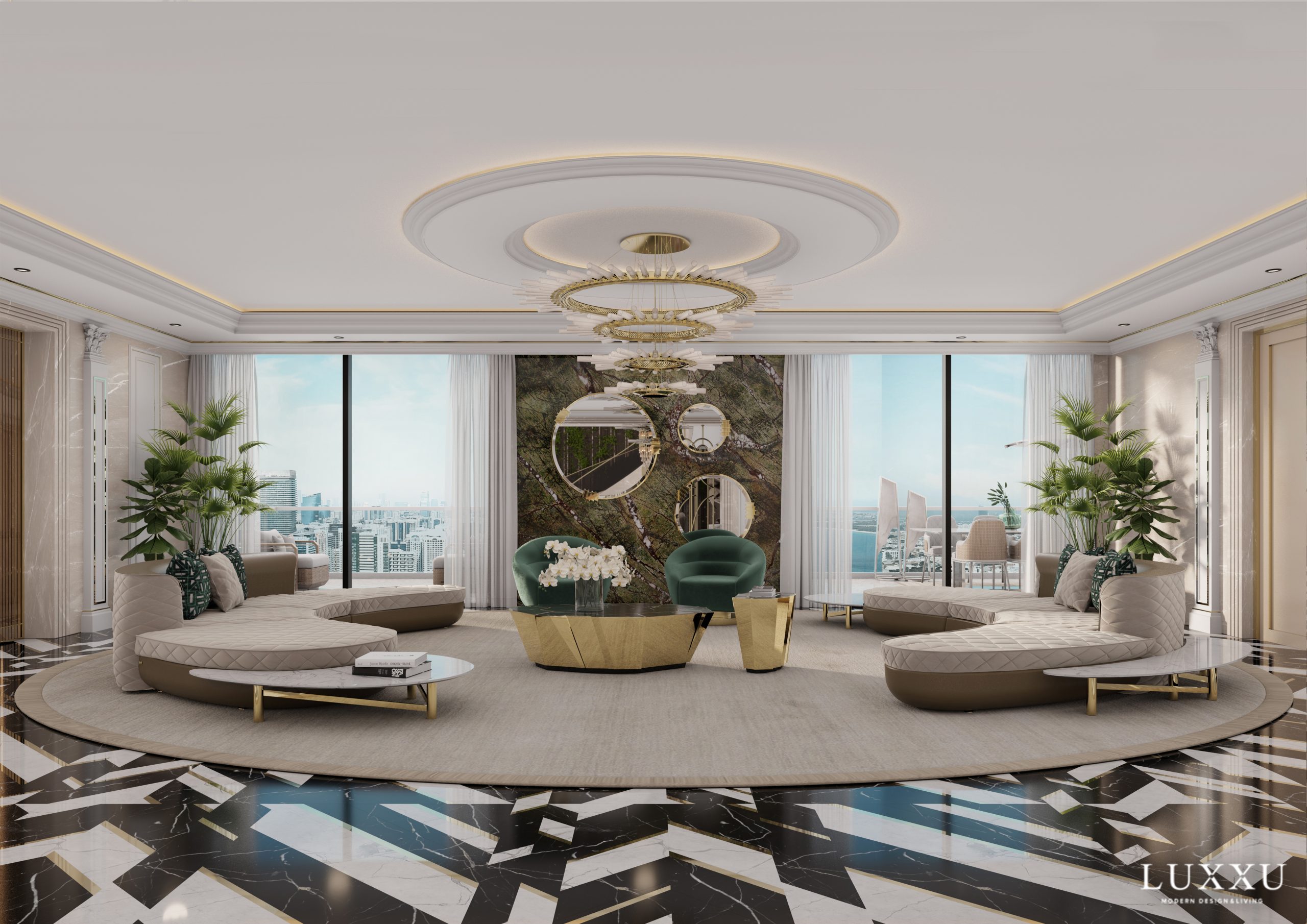 Modern living room from Le Grand Penthouse in Abu Dhabi