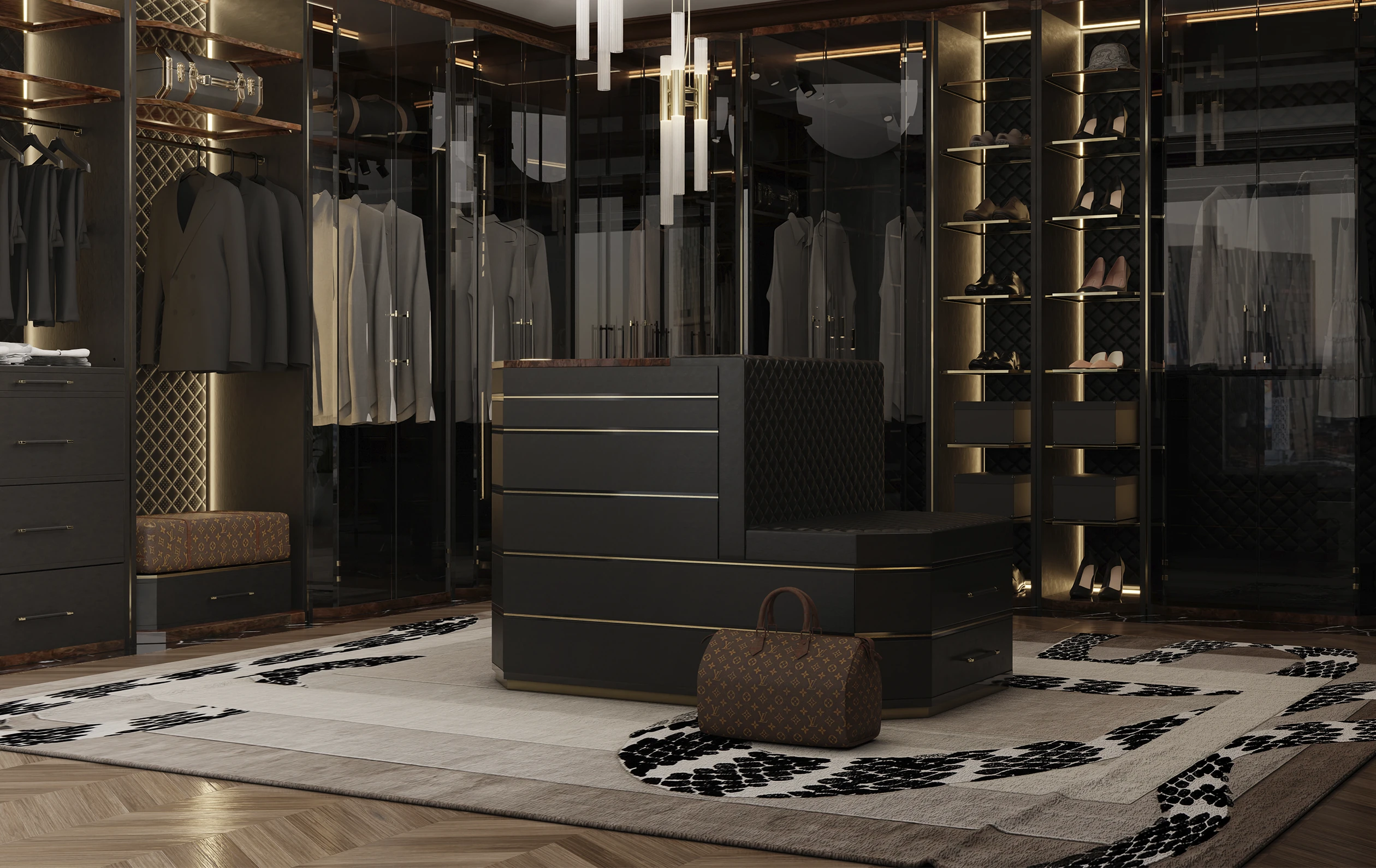luxury walk-in closet