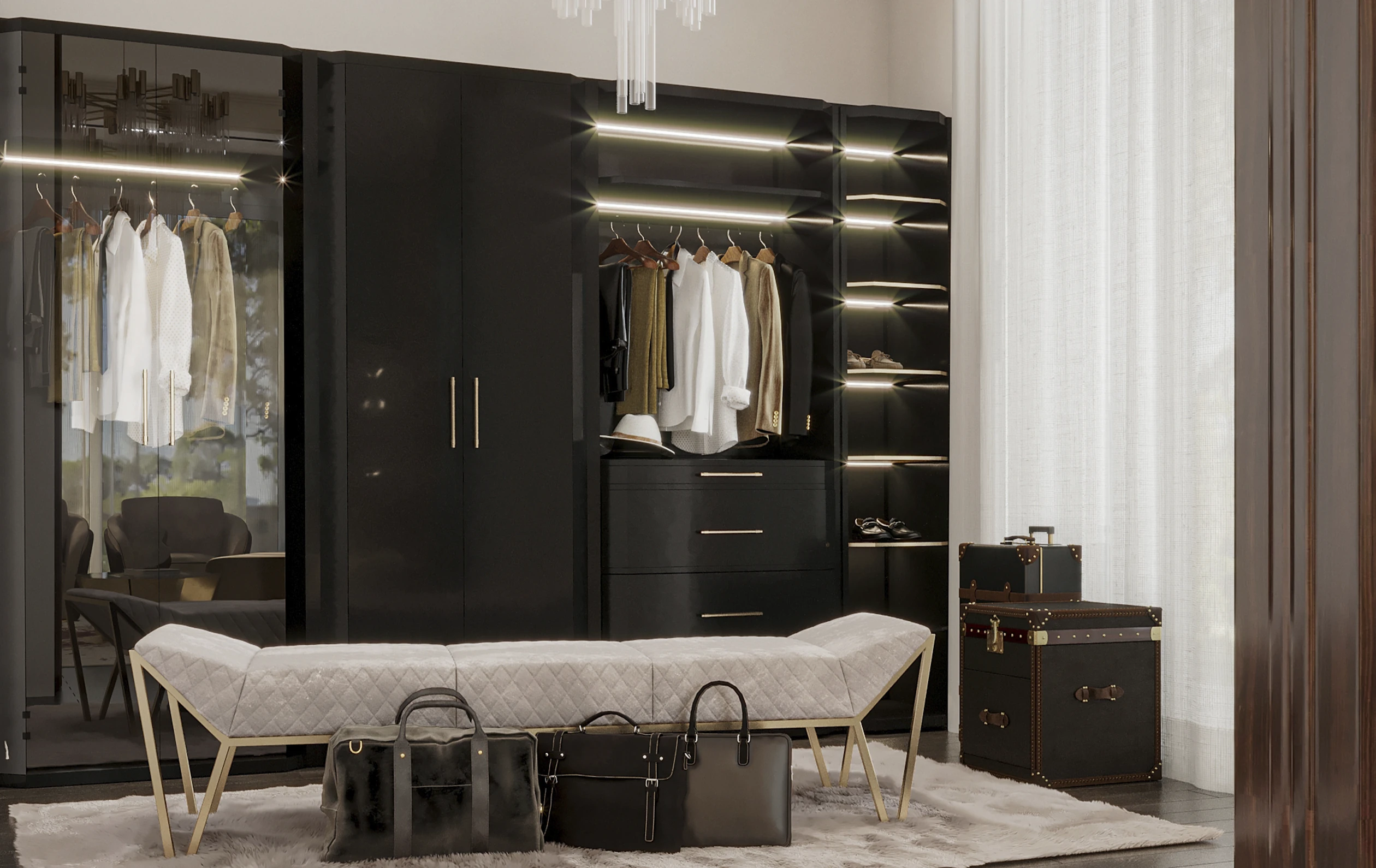 luxury walk-in closet